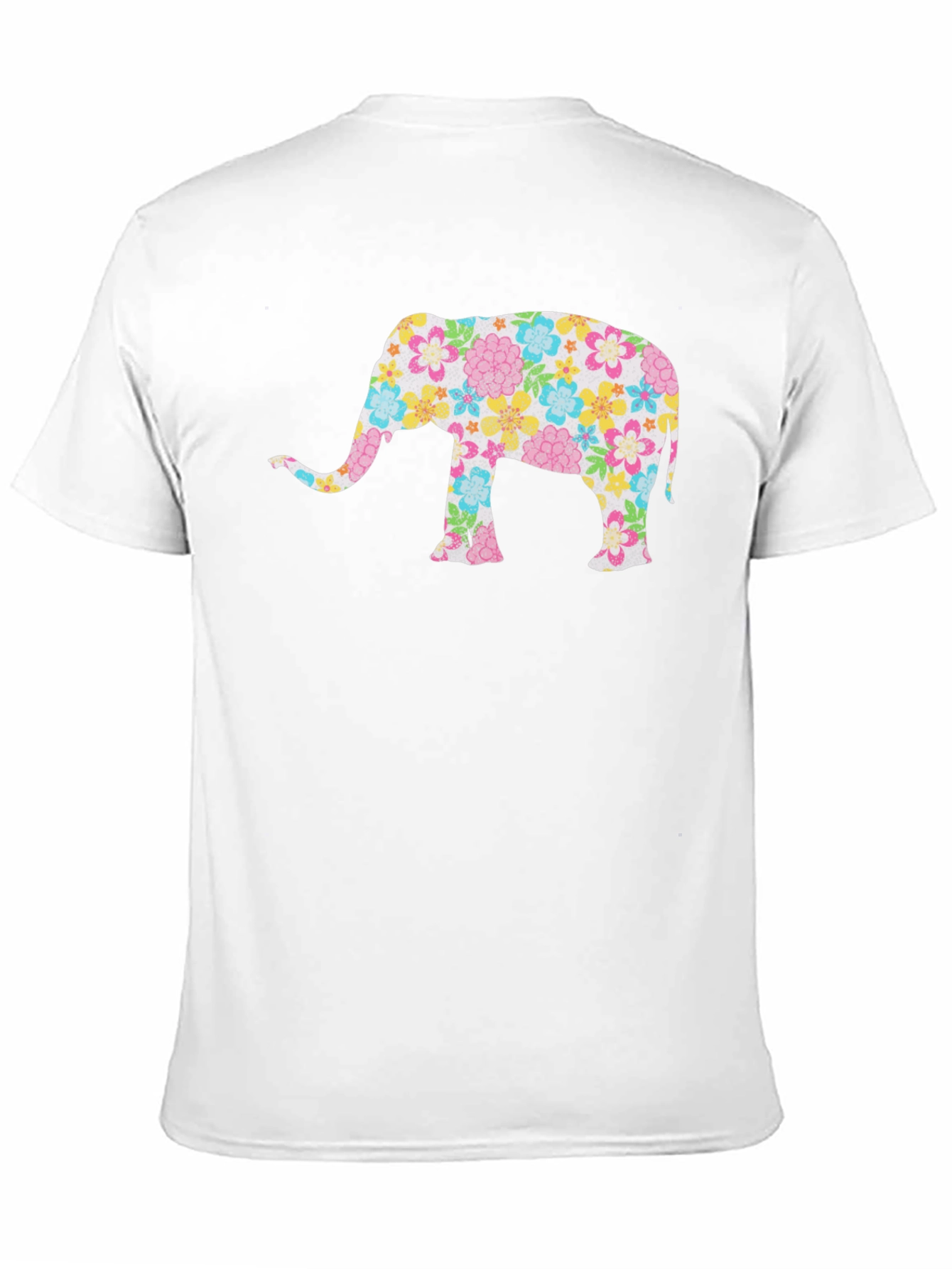 Floral Elephant Black T-Shirt - Unique Design