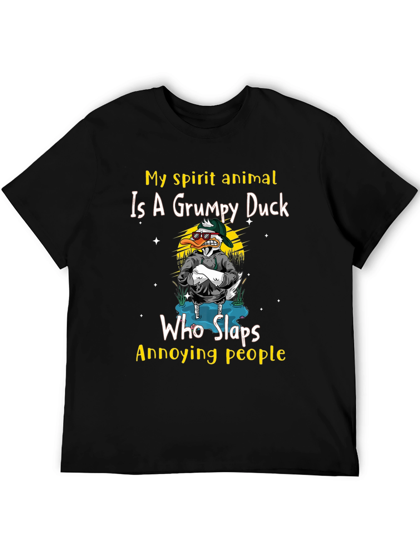 Grumpy Duck Slaps Annoying People T-Shirt