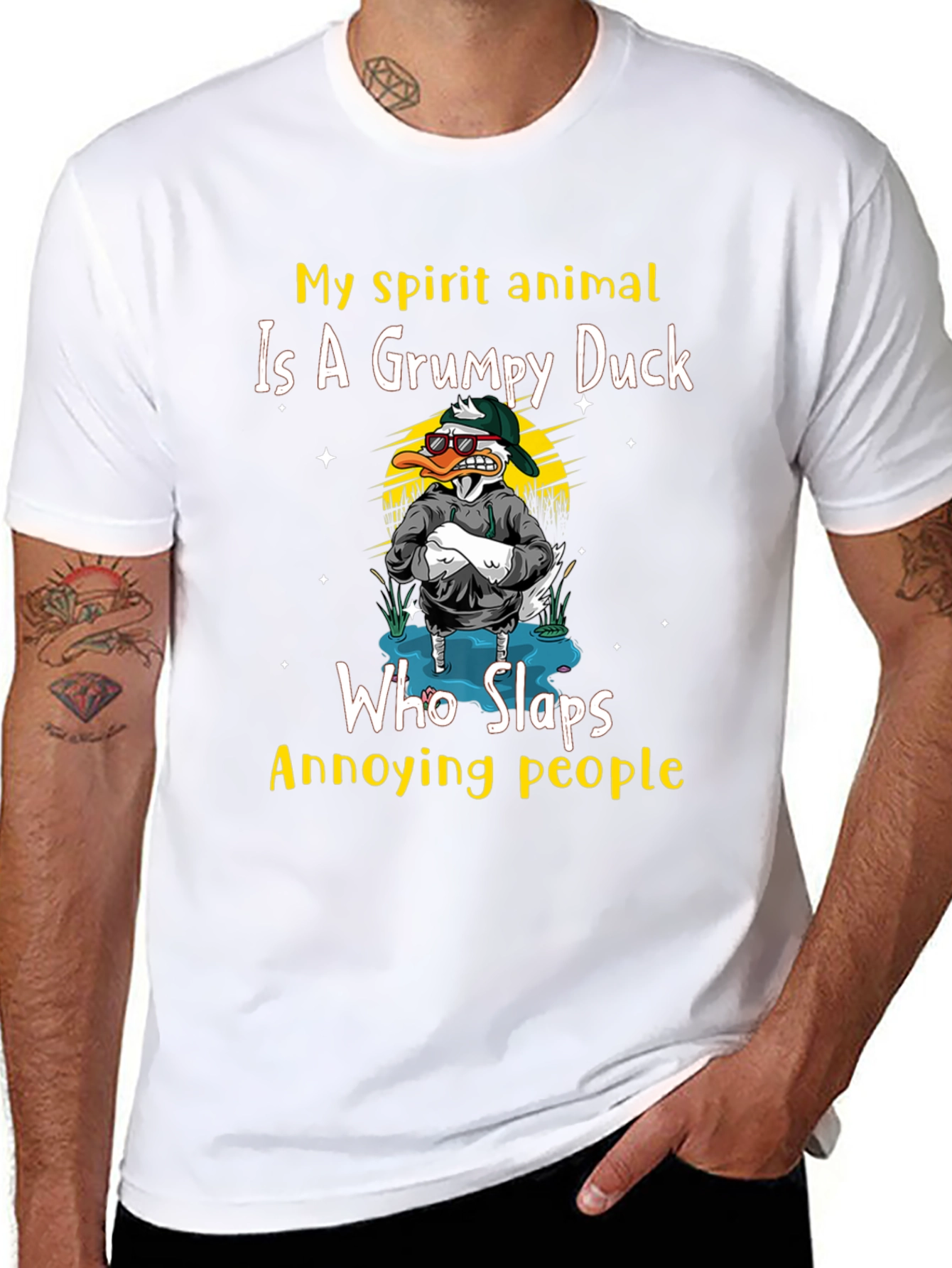 Grumpy Duck Slaps Annoying People T-Shirt