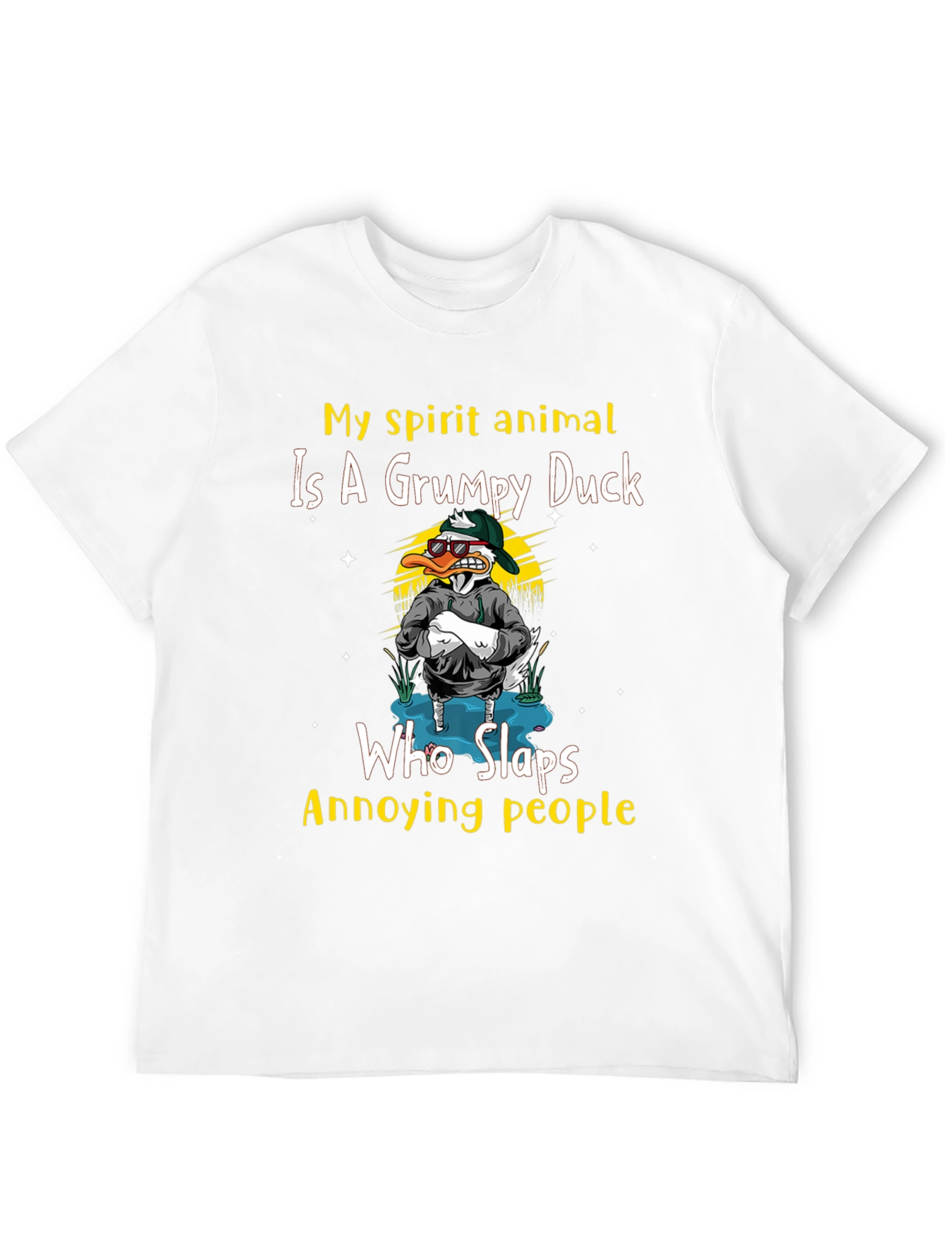 Grumpy Duck Slaps Annoying People T-Shirt