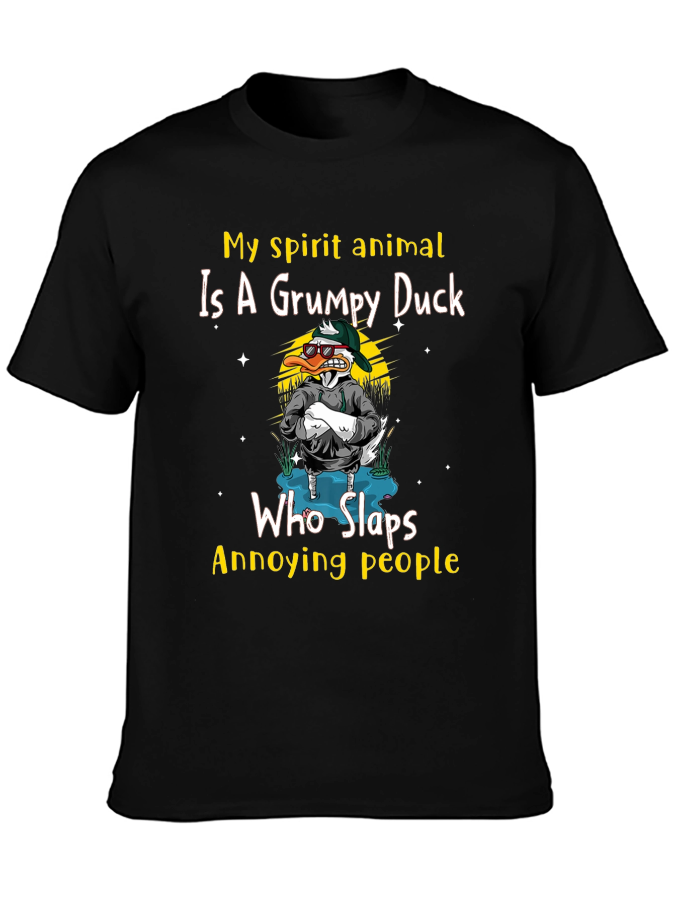 Grumpy Duck Slaps Annoying People T-Shirt