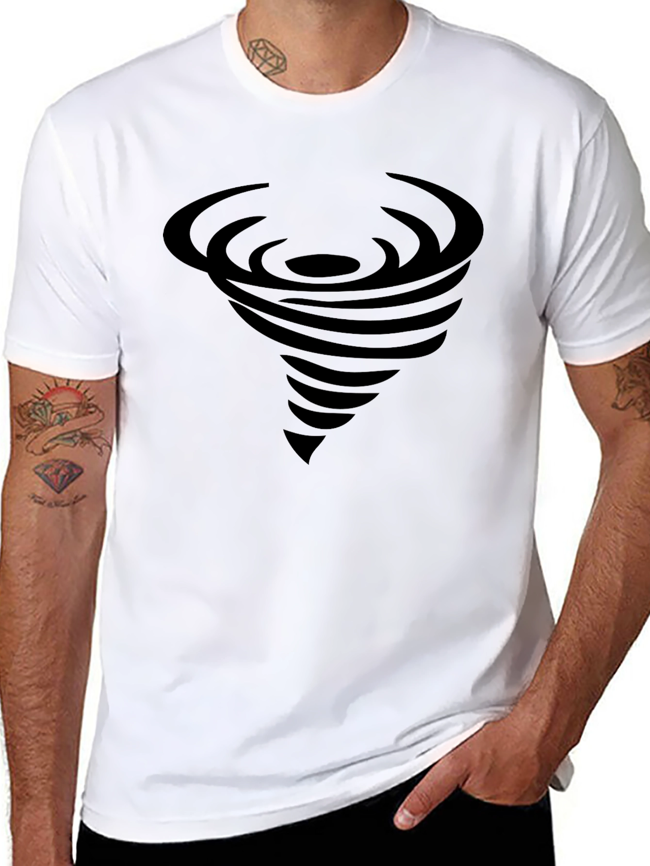 Tornado Graphic Tee - Stylish Black Cotton T-Shirt
