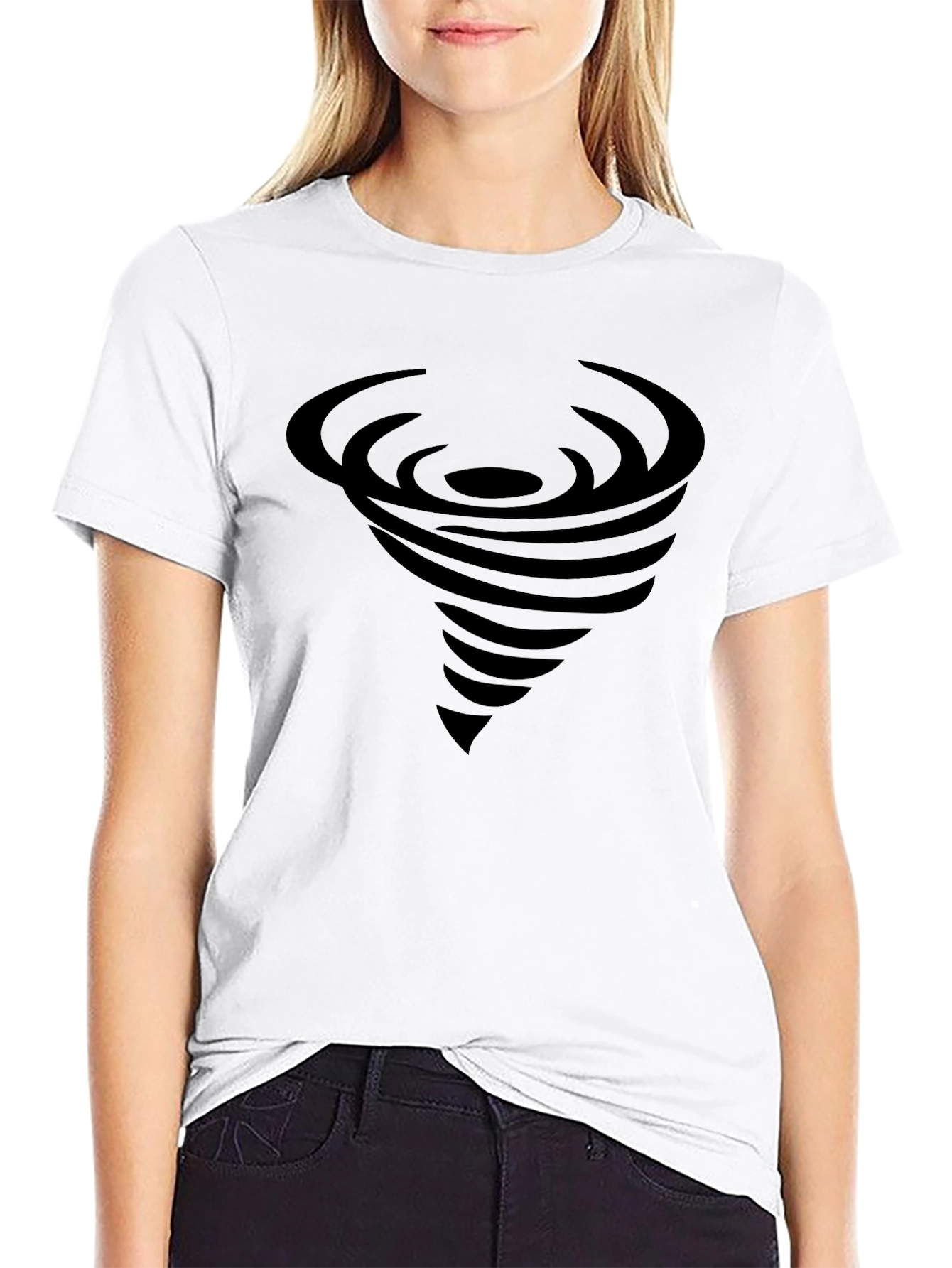 Tornado Graphic Tee - Stylish Black Cotton T-Shirt