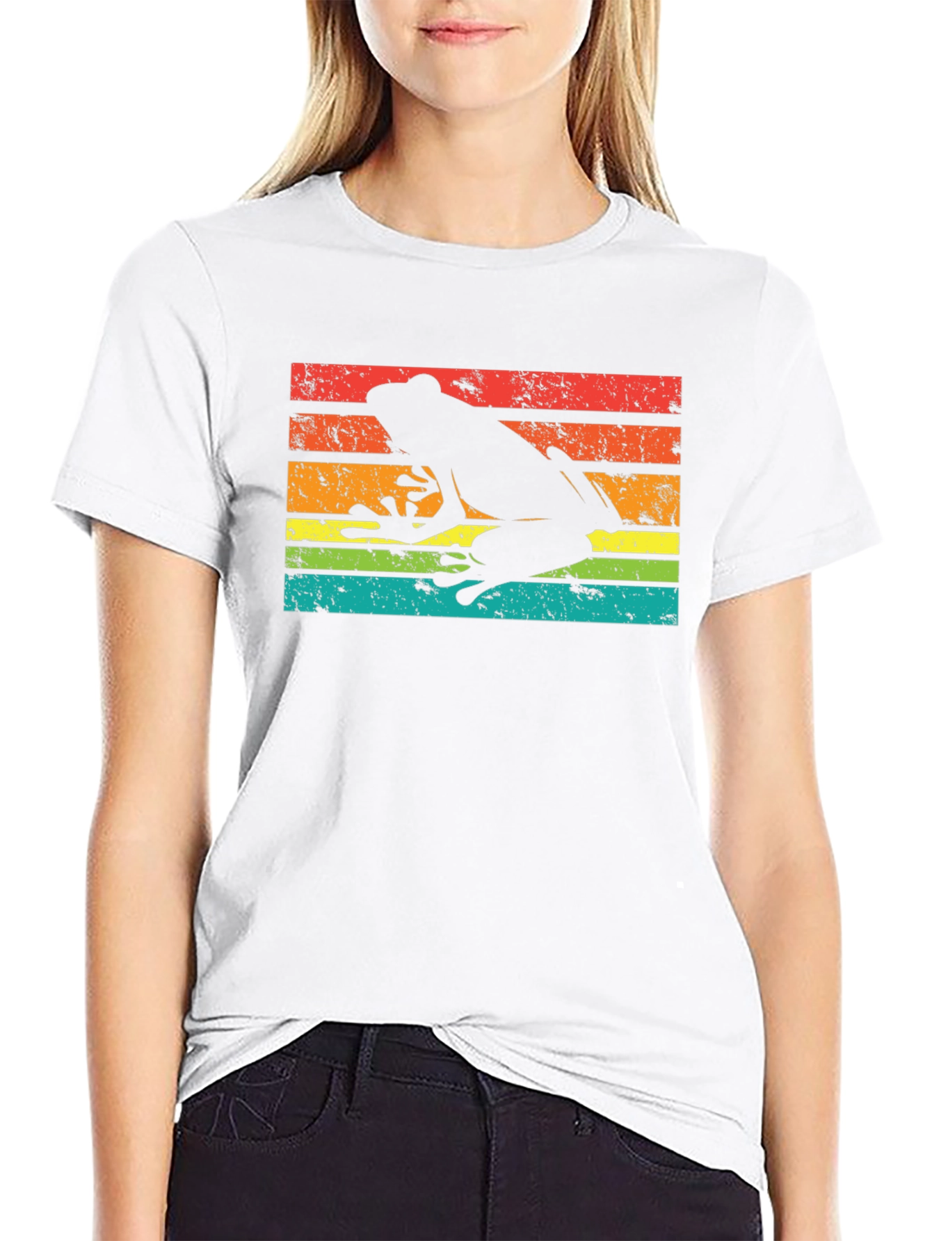 Retro Frog Silhouette Graphic T-Shirt