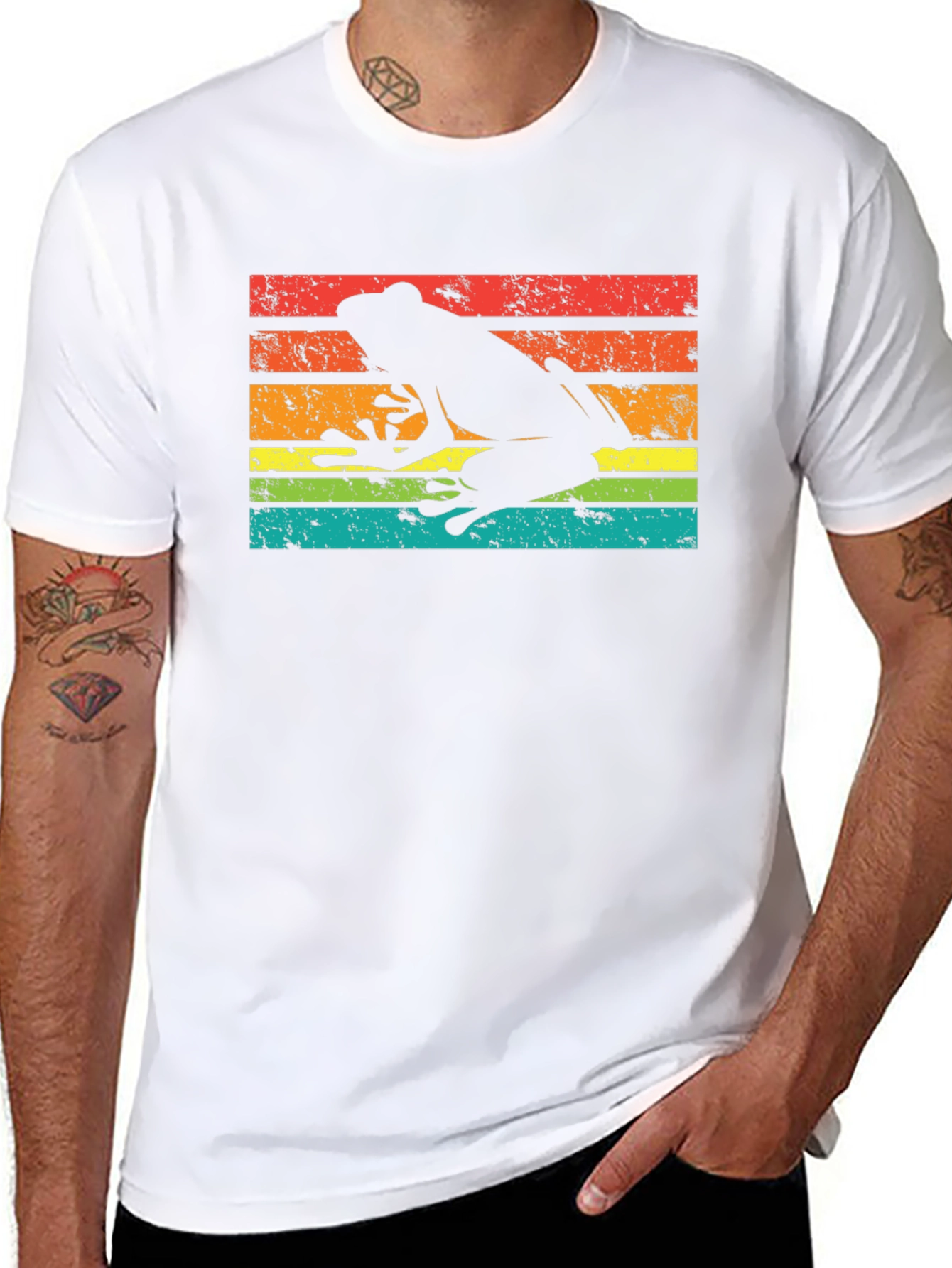 Retro Frog Silhouette Graphic T-Shirt