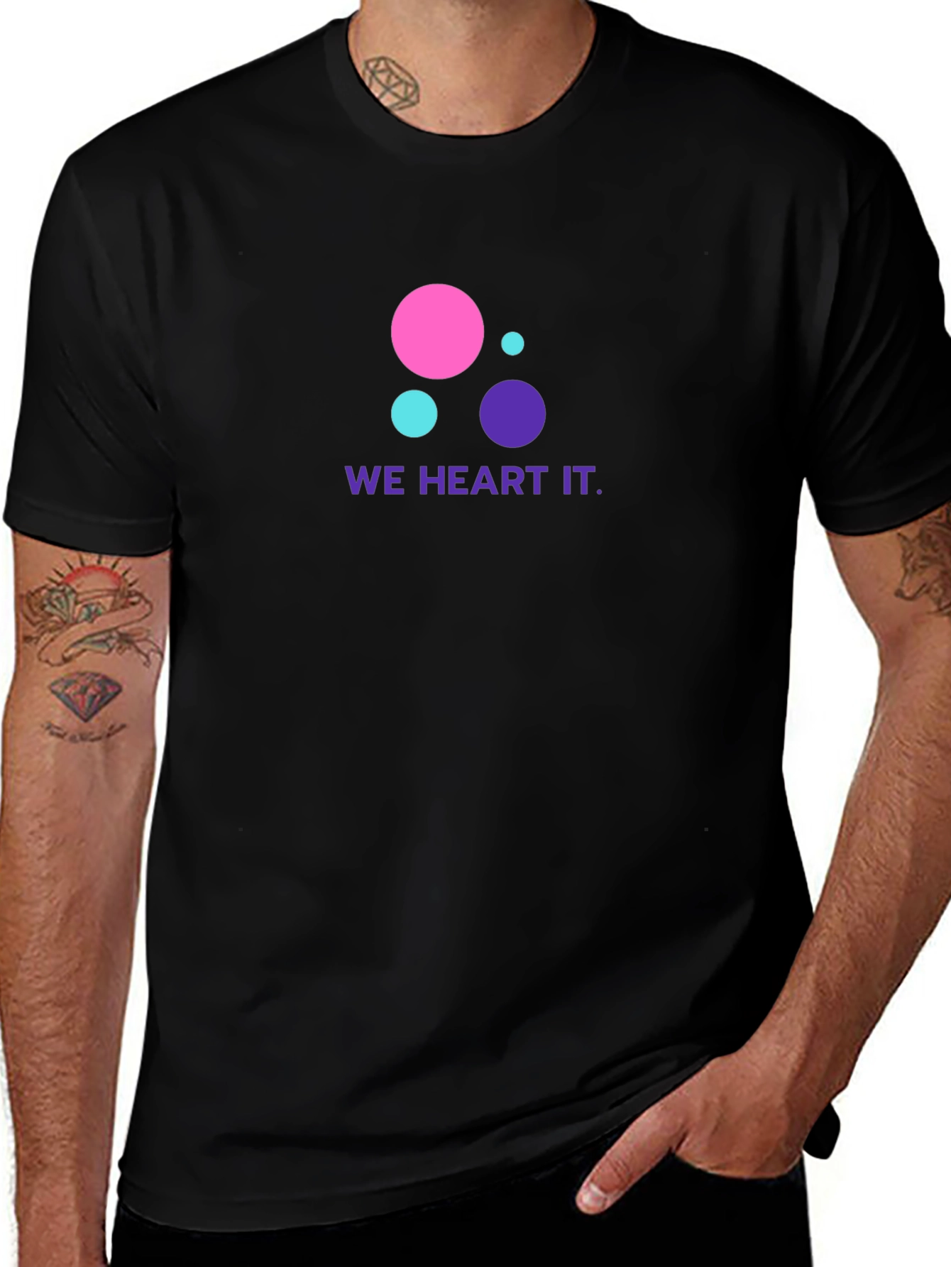 We Heart It T-Shirt - Black Cotton Blend