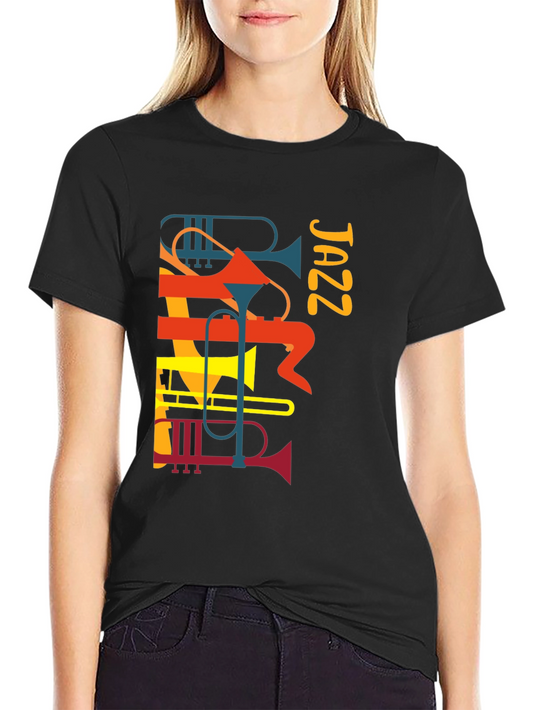 Jazz Music T-Shirt - Colorful Trumpets