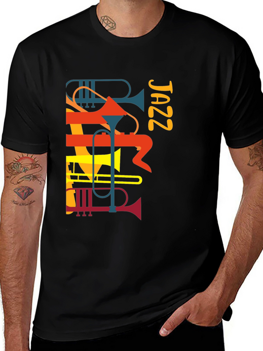 Jazz Music T-Shirt - Colorful Trumpets