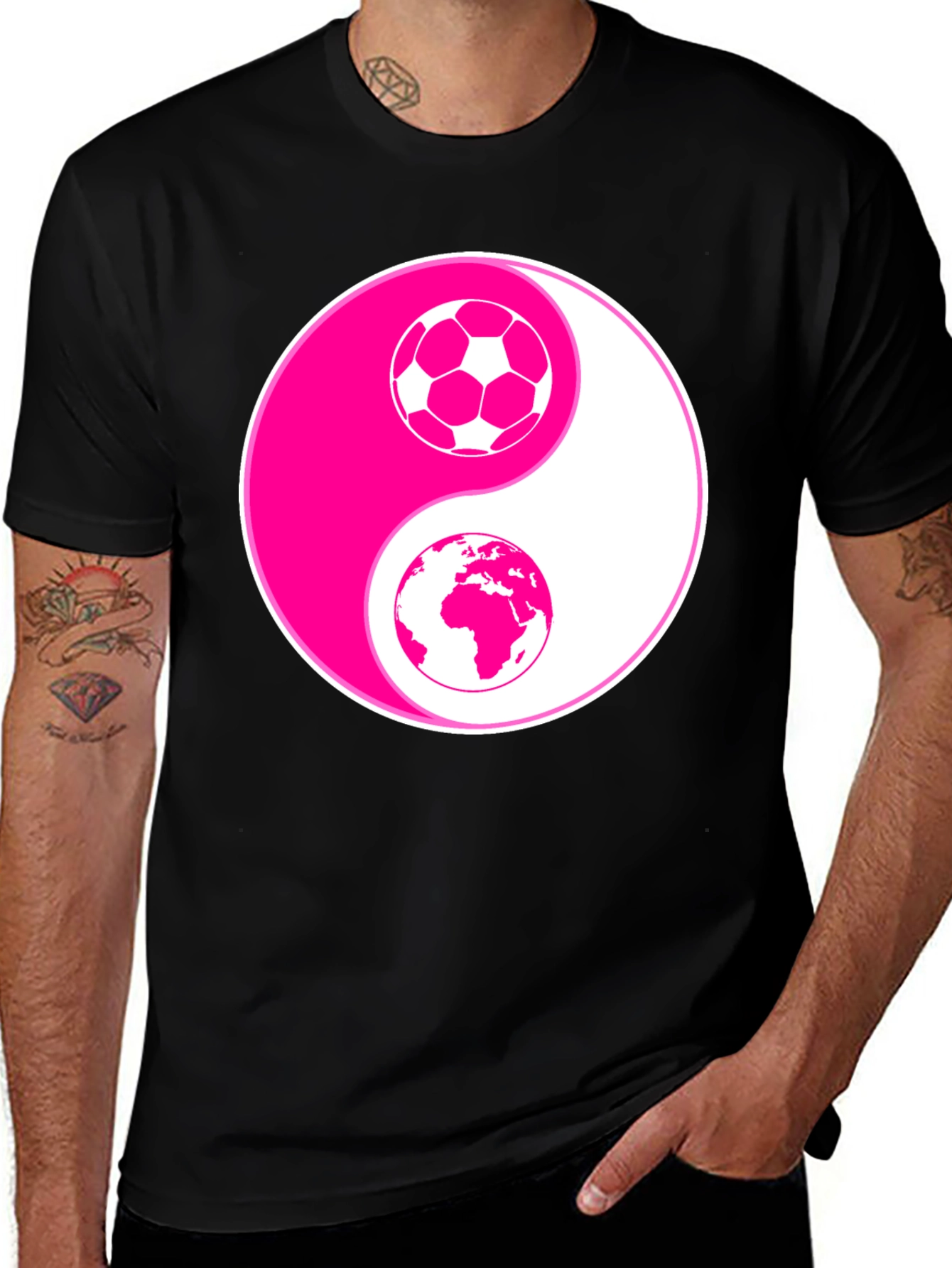 Yin Yang Soccer Earth T-Shirt