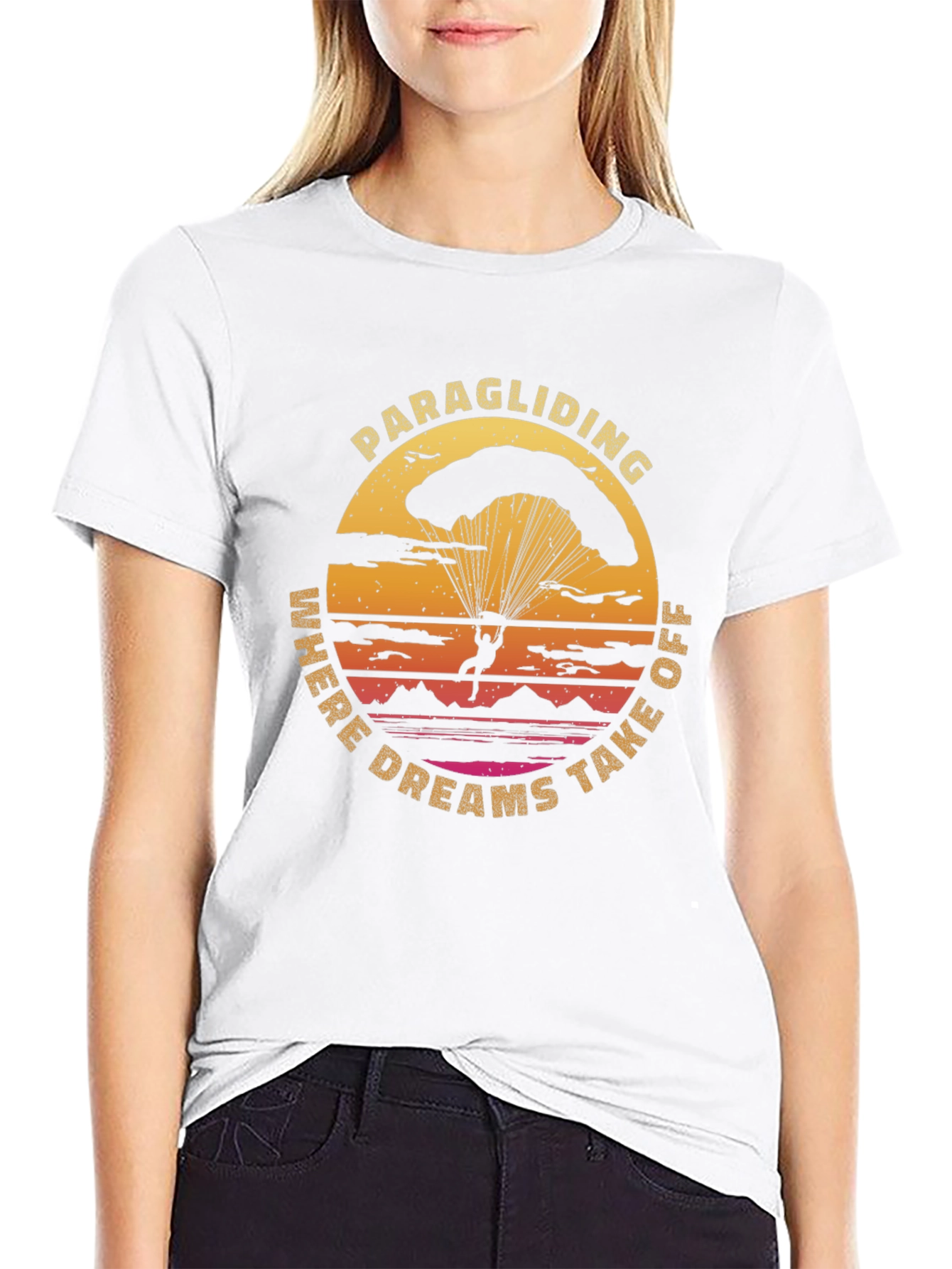 Paragliding Where Dreams Take Off Graphic T-Shirt