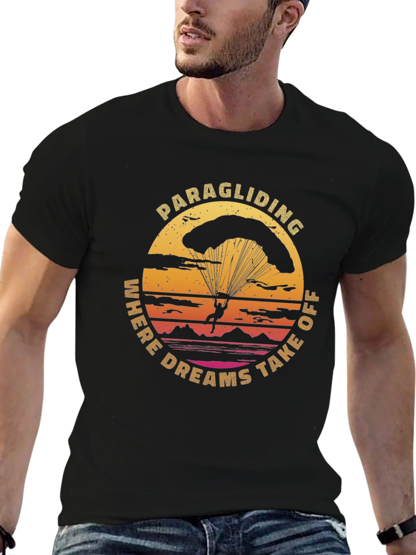 Paragliding Where Dreams Take Off Graphic T-Shirt
