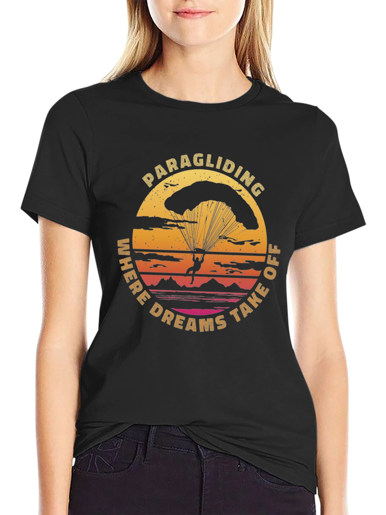 Paragliding Where Dreams Take Off Graphic T-Shirt