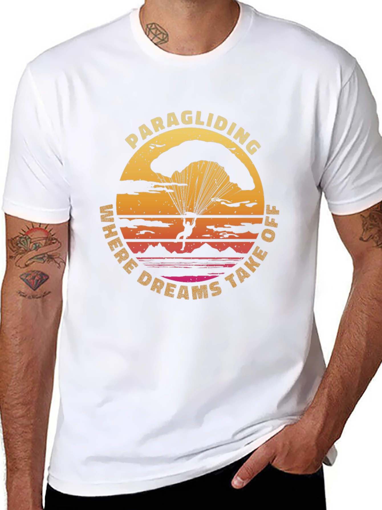 Paragliding Where Dreams Take Off Graphic T-Shirt
