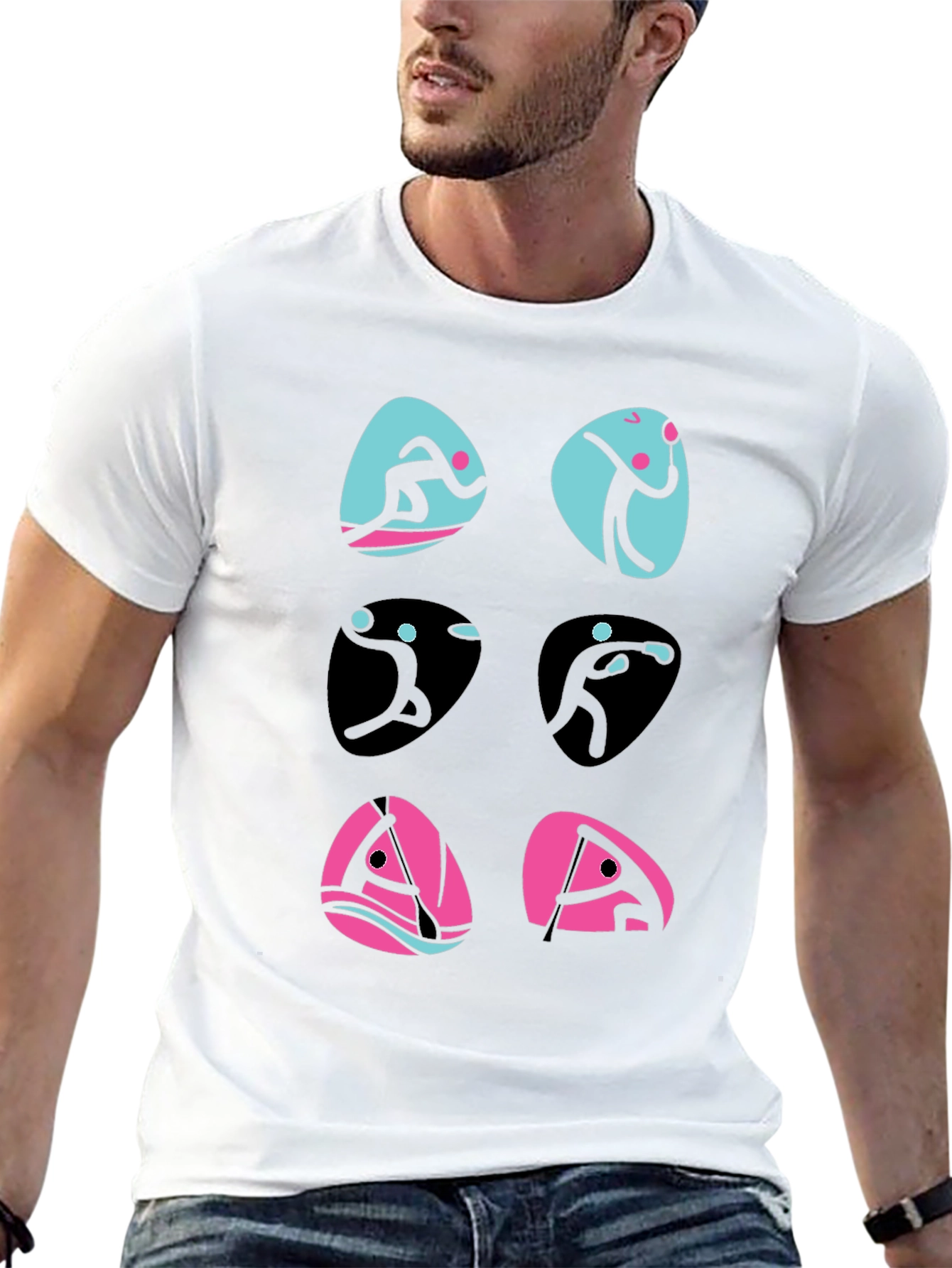 Sports Pictogram Graphic T-Shirt