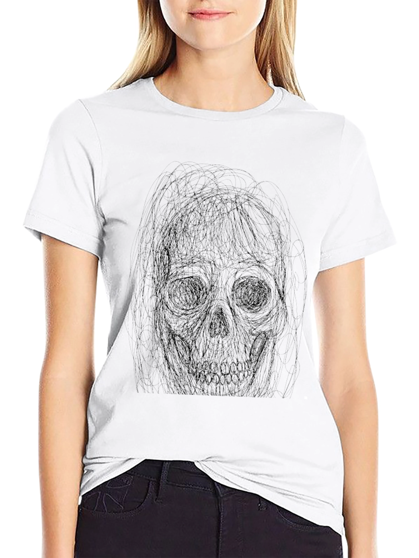 Skull Sketch Tee - Dark Graphic T-Shirt