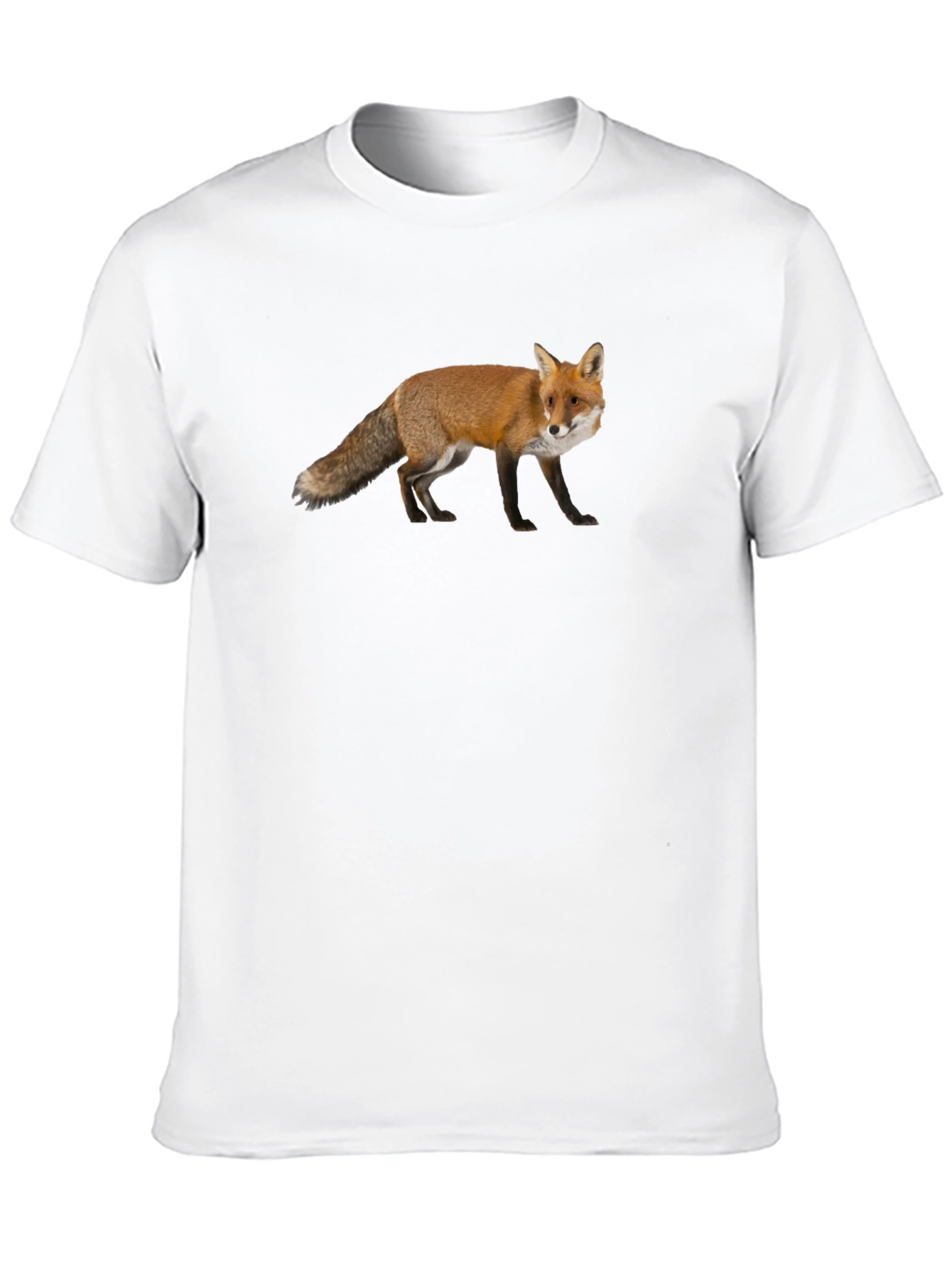 Fox Graphic Print Black Crew Neck T-Shirt