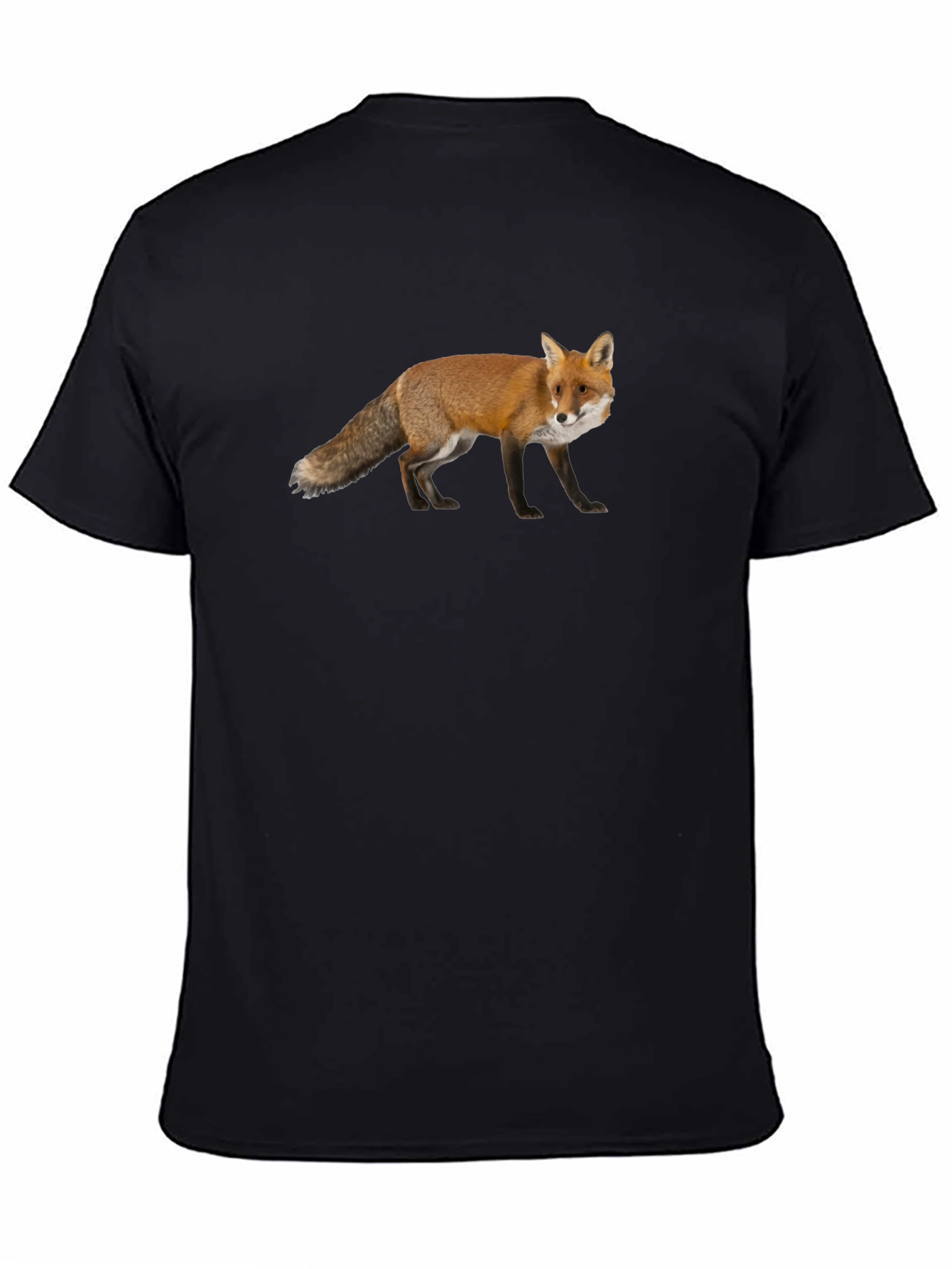 Fox Graphic Print Black Crew Neck T-Shirt