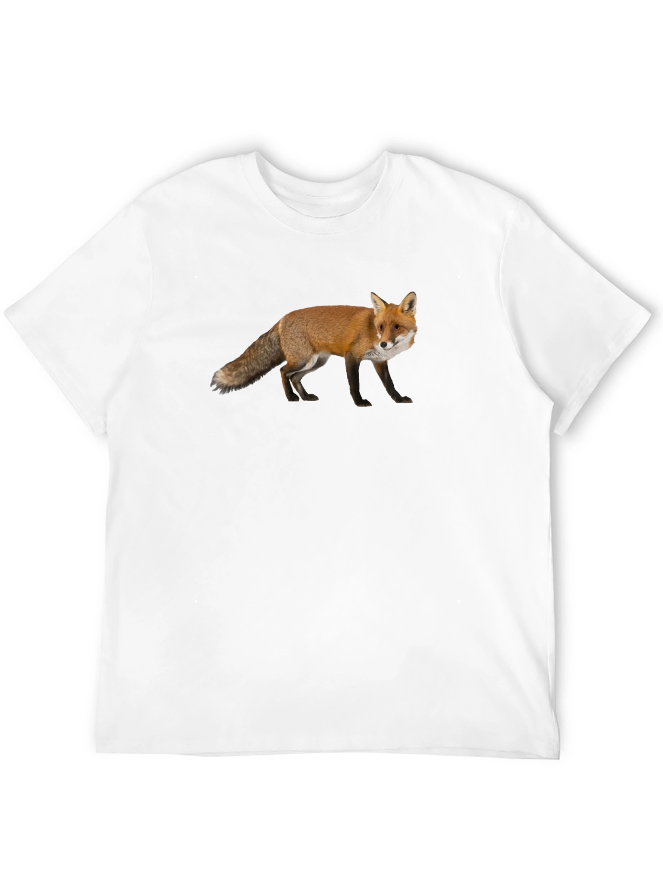 Fox Graphic Print Black Crew Neck T-Shirt