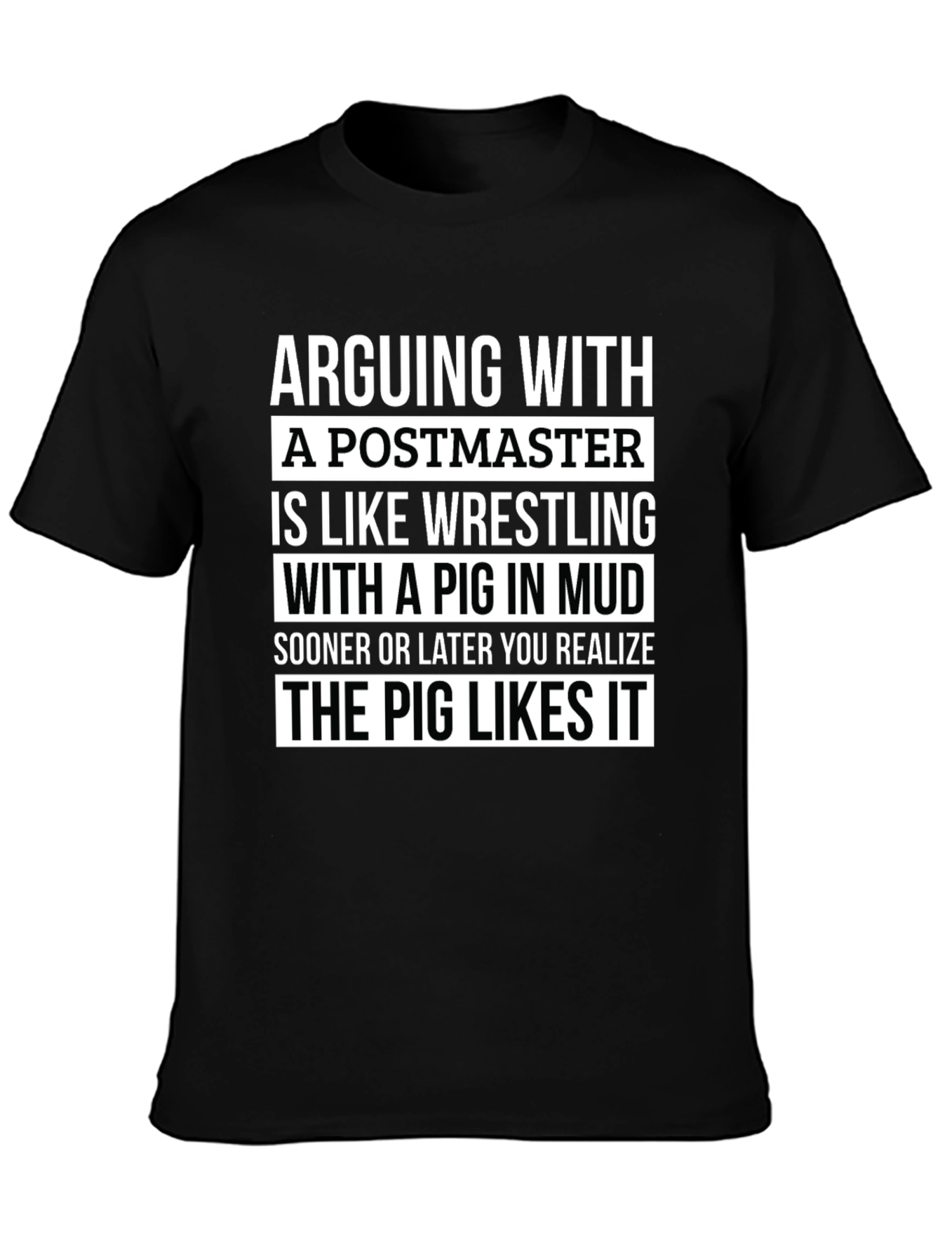 Arguing with Postmaster Pig Funny T-Shirt