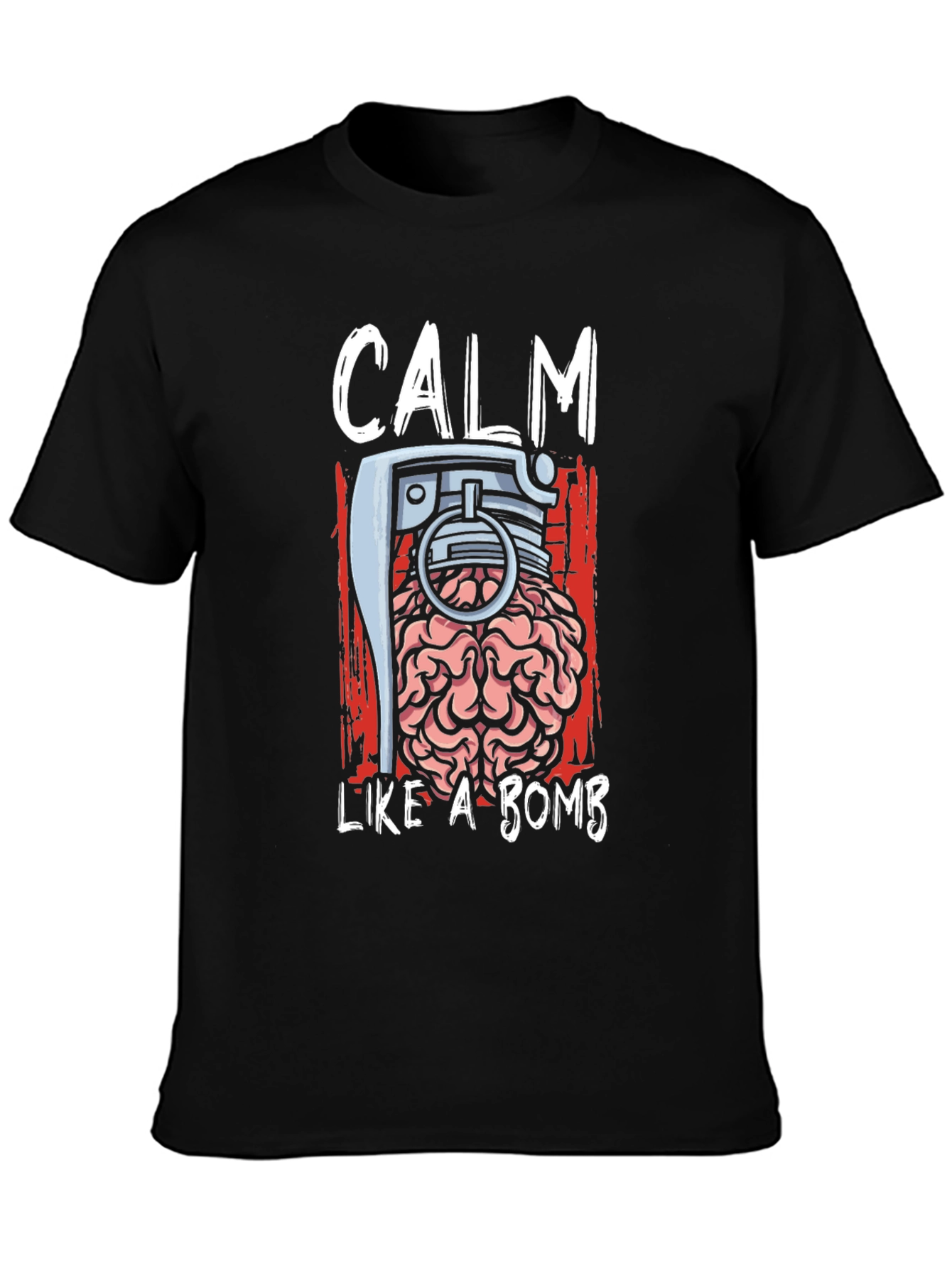 Calm Like a Bomb Brain Grenade T-Shirt