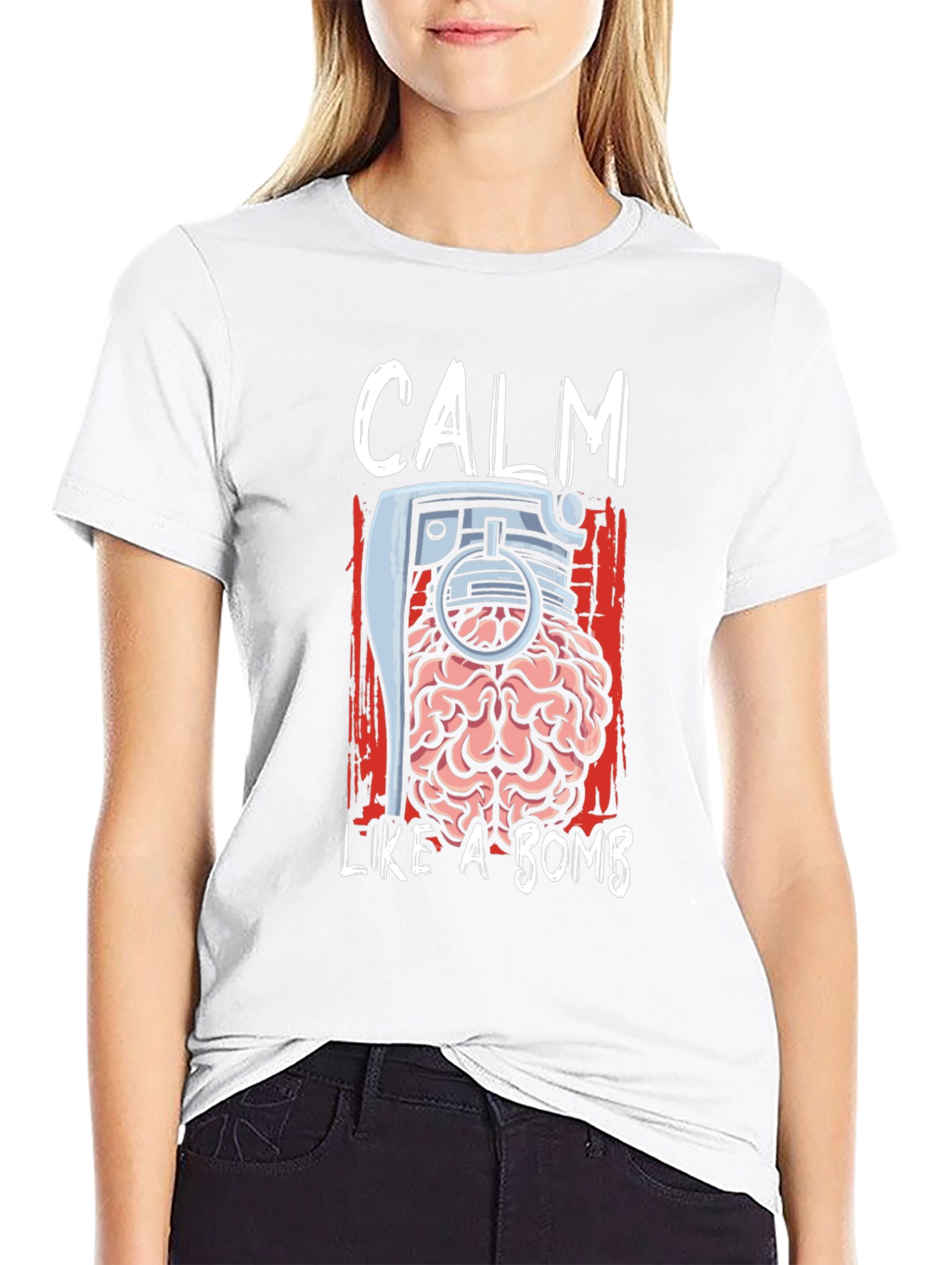 Calm Like a Bomb Brain Grenade T-Shirt