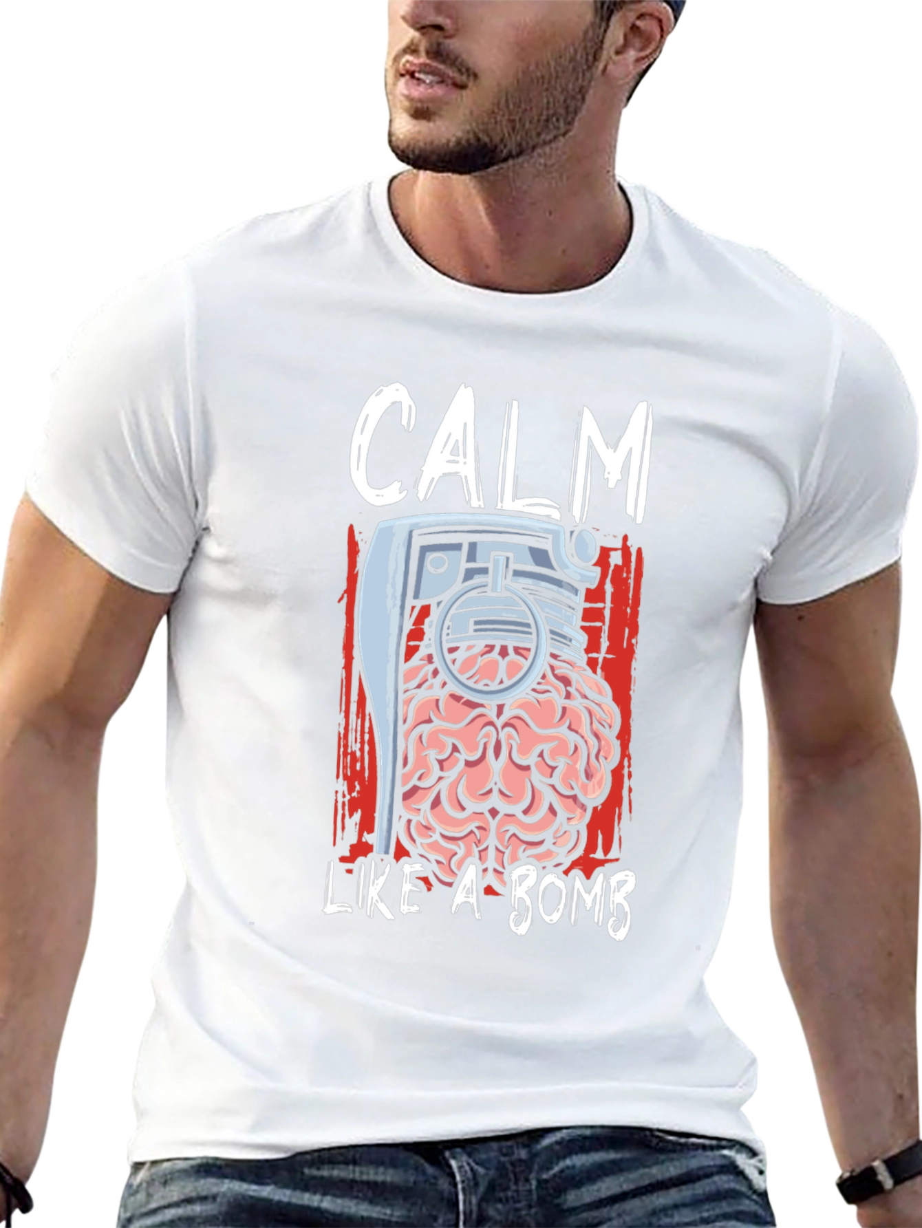 Calm Like a Bomb Brain Grenade T-Shirt