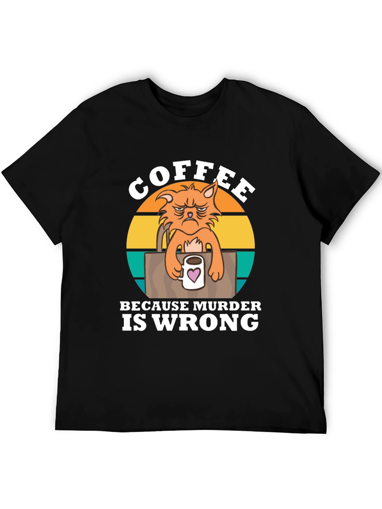 Coffee Because Murder Is Wrong Cat T-Shirt