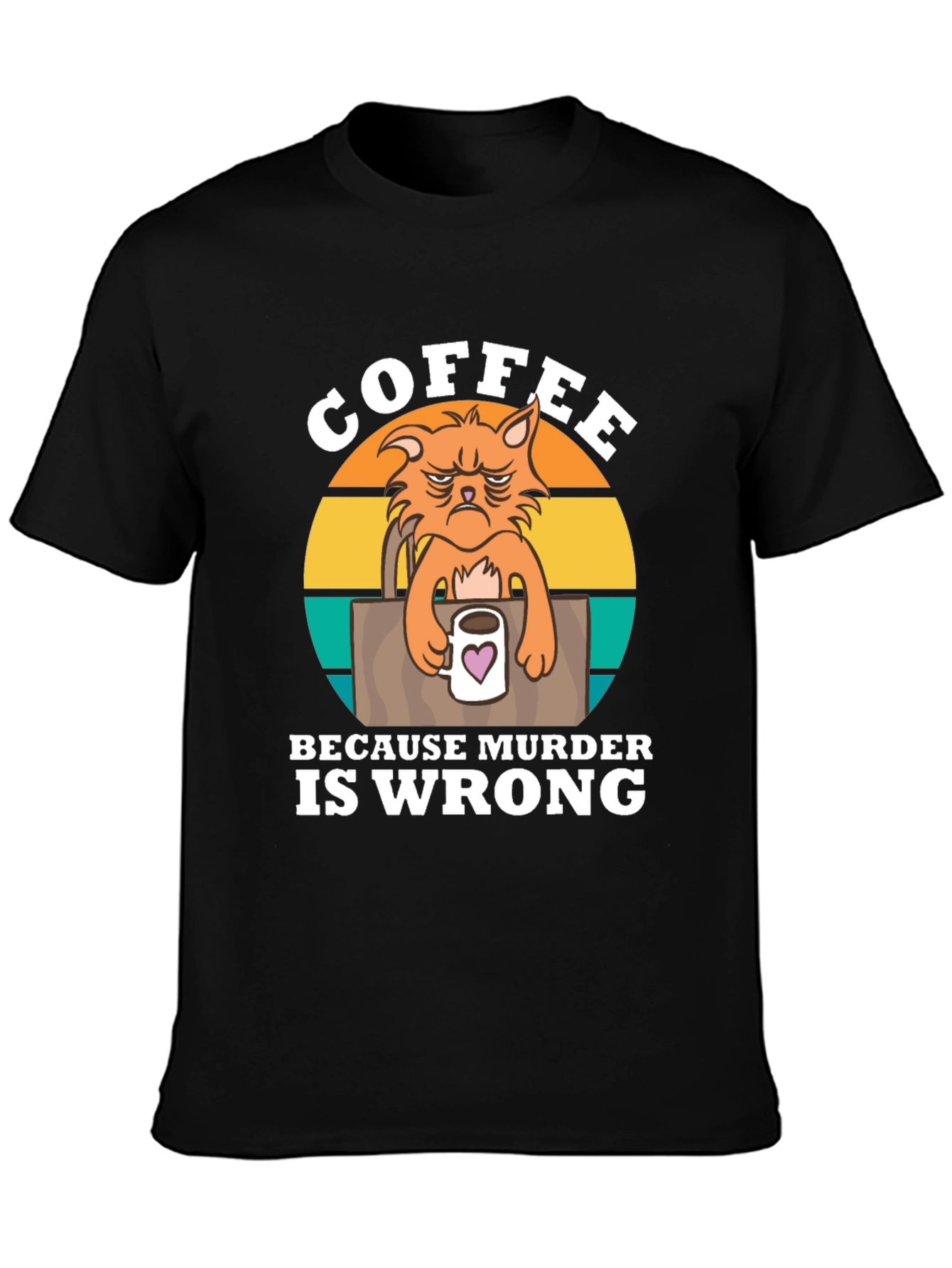 Coffee Because Murder Is Wrong Cat T-Shirt