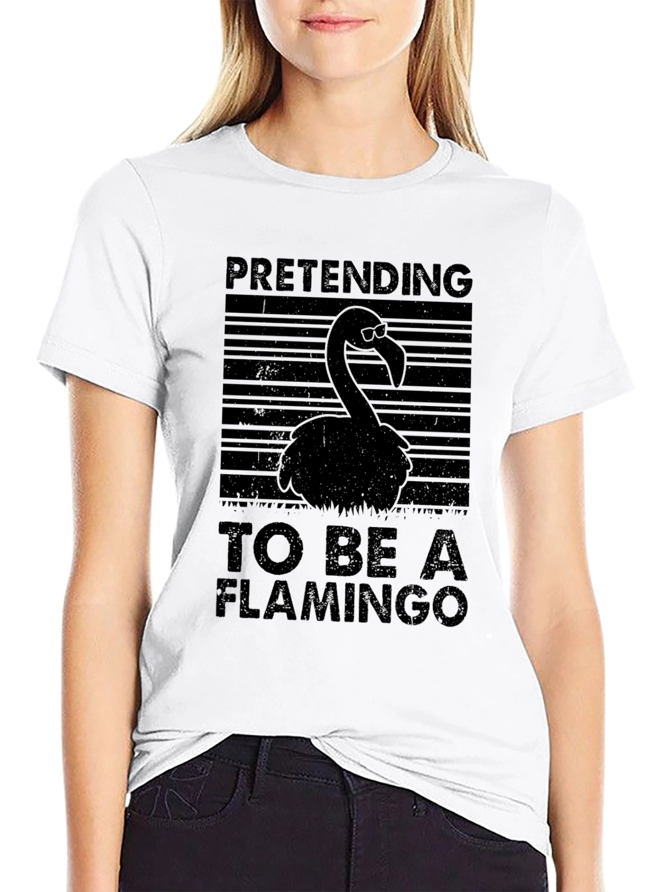 Pretending To Be A Flamingo Graphic T-Shirt