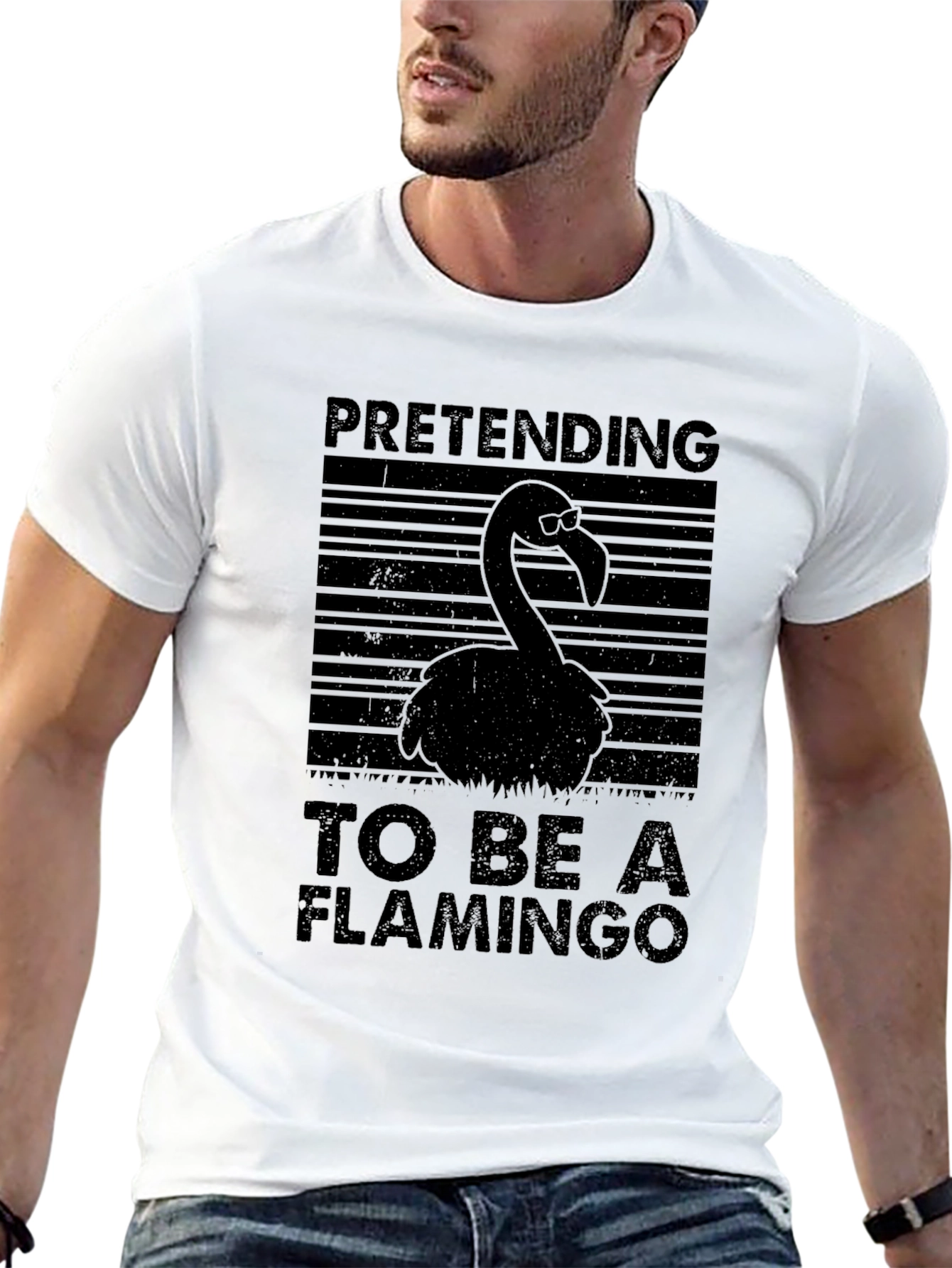 Pretending To Be A Flamingo Graphic T-Shirt