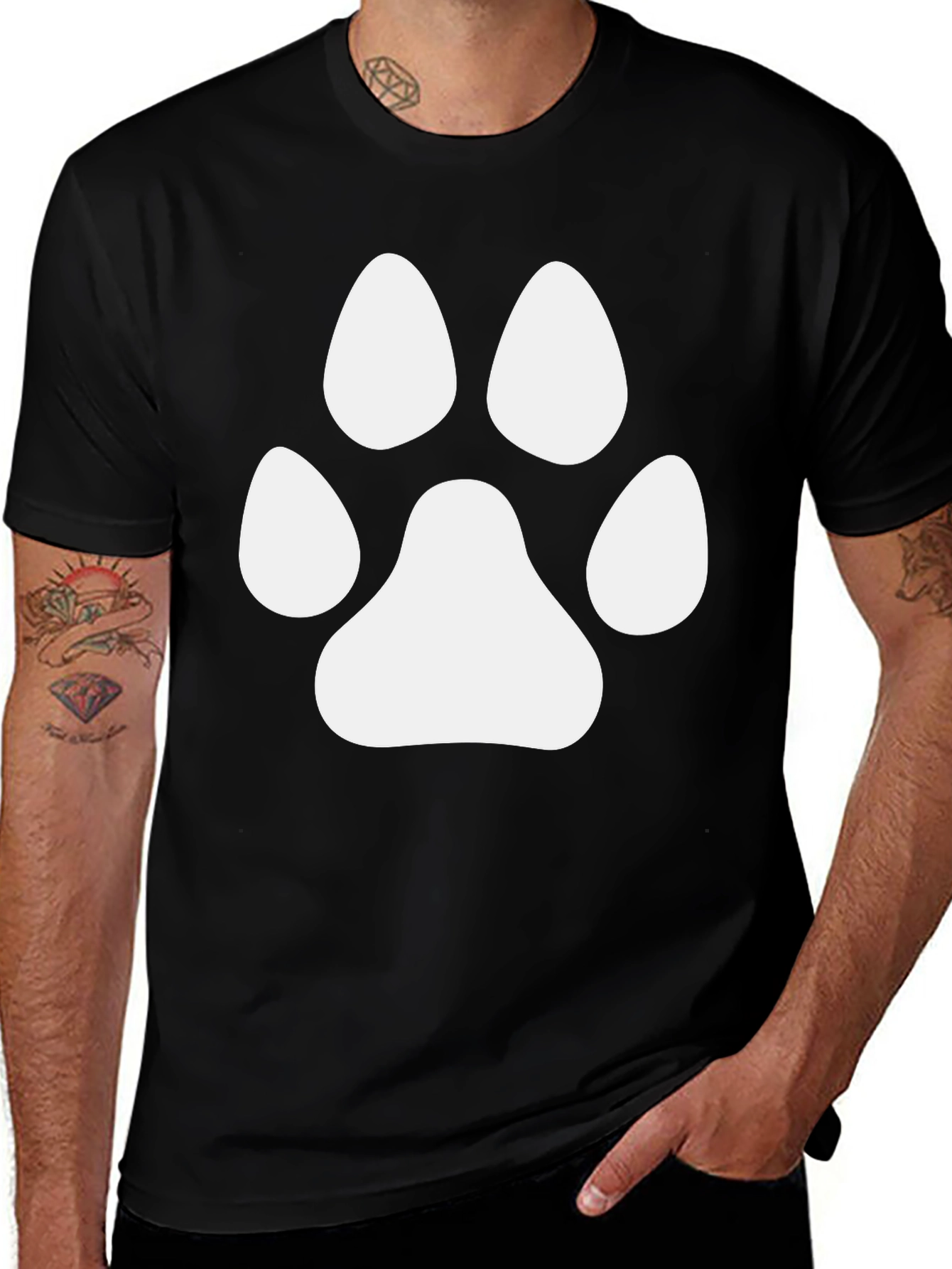 Paw Print Graphic Tee - Black Unisex T-Shirt
