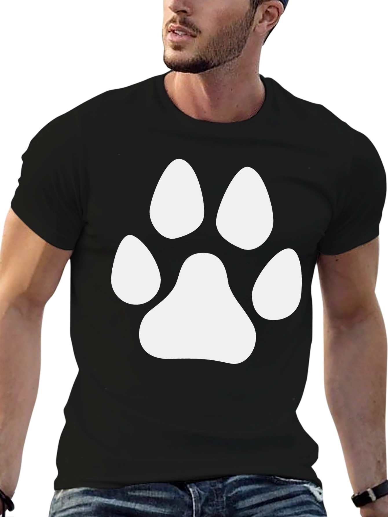 Paw Print Graphic Tee - Black Unisex T-Shirt