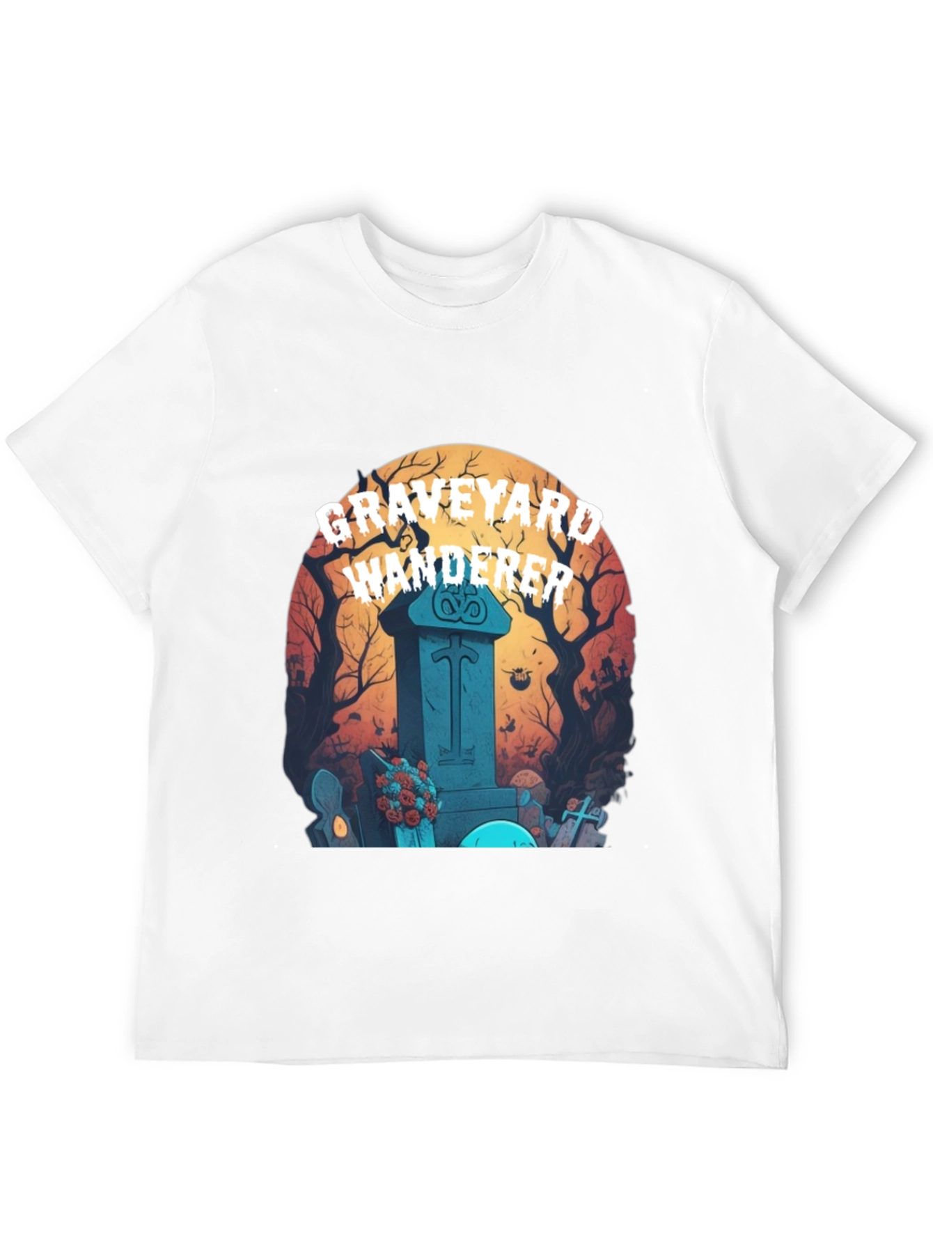 Graveyard Wanderer Graphic Tee - Halloween T-Shirt