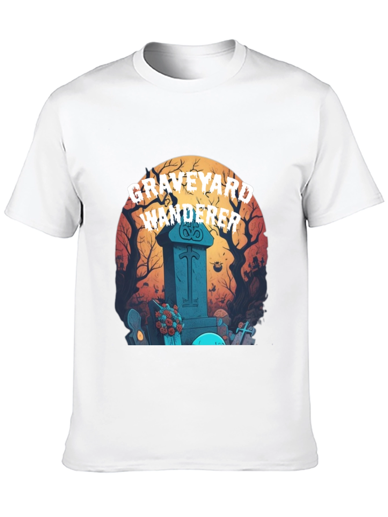 Graveyard Wanderer Graphic Tee - Halloween T-Shirt