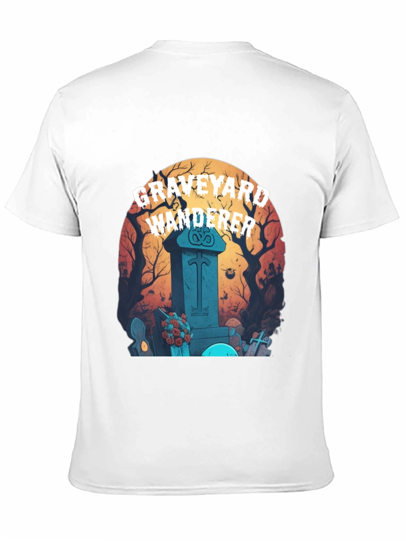 Graveyard Wanderer Graphic Tee - Halloween T-Shirt