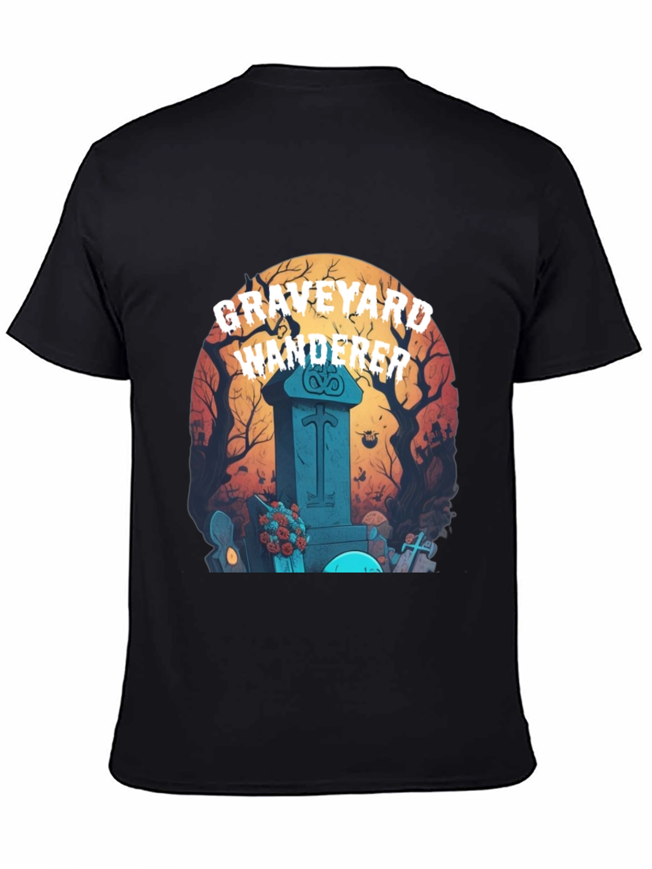 Graveyard Wanderer Graphic Tee - Halloween T-Shirt
