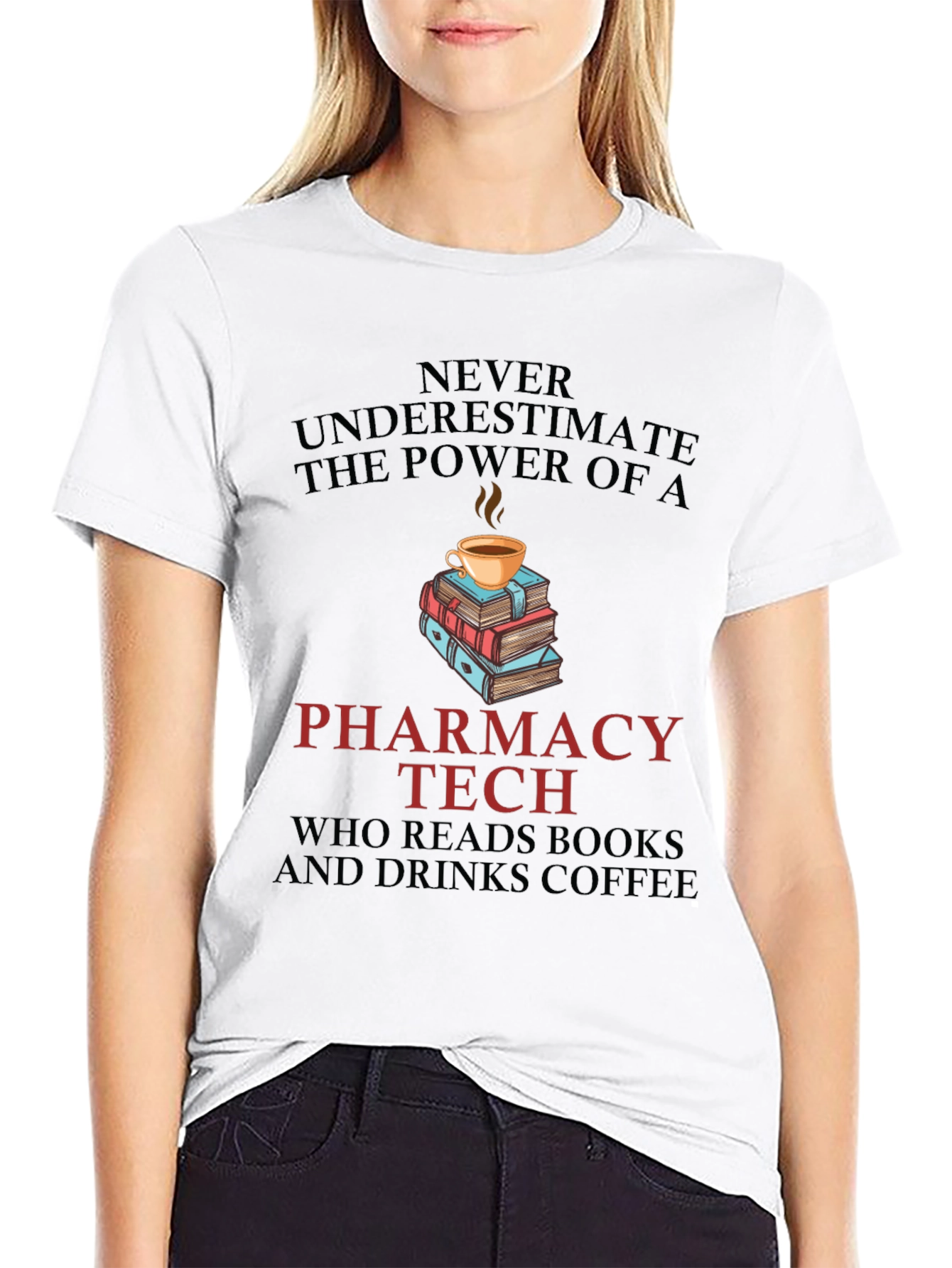 Pharmacy Tech Coffee & Books Graphic Tee