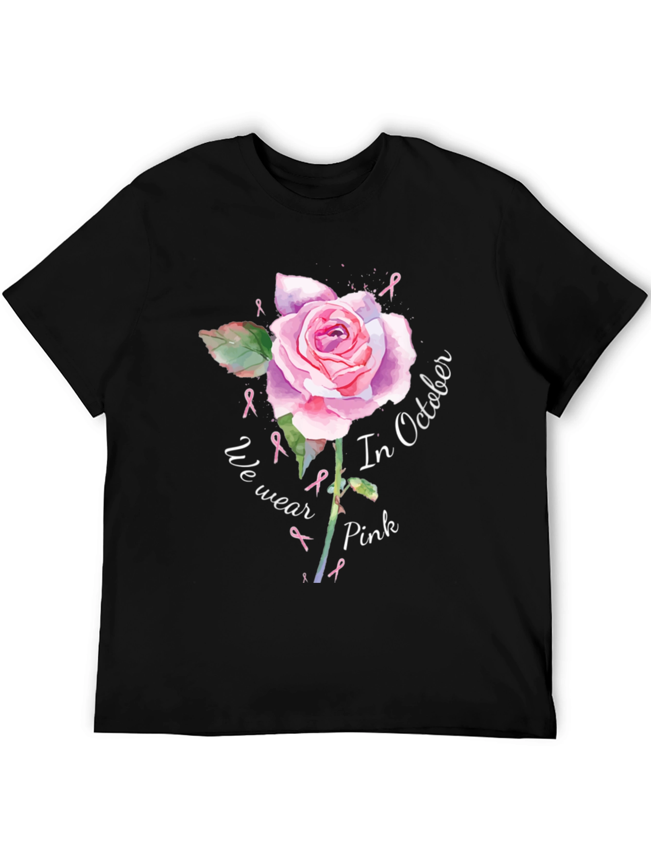 Pink Ribbon Rose T-Shirt