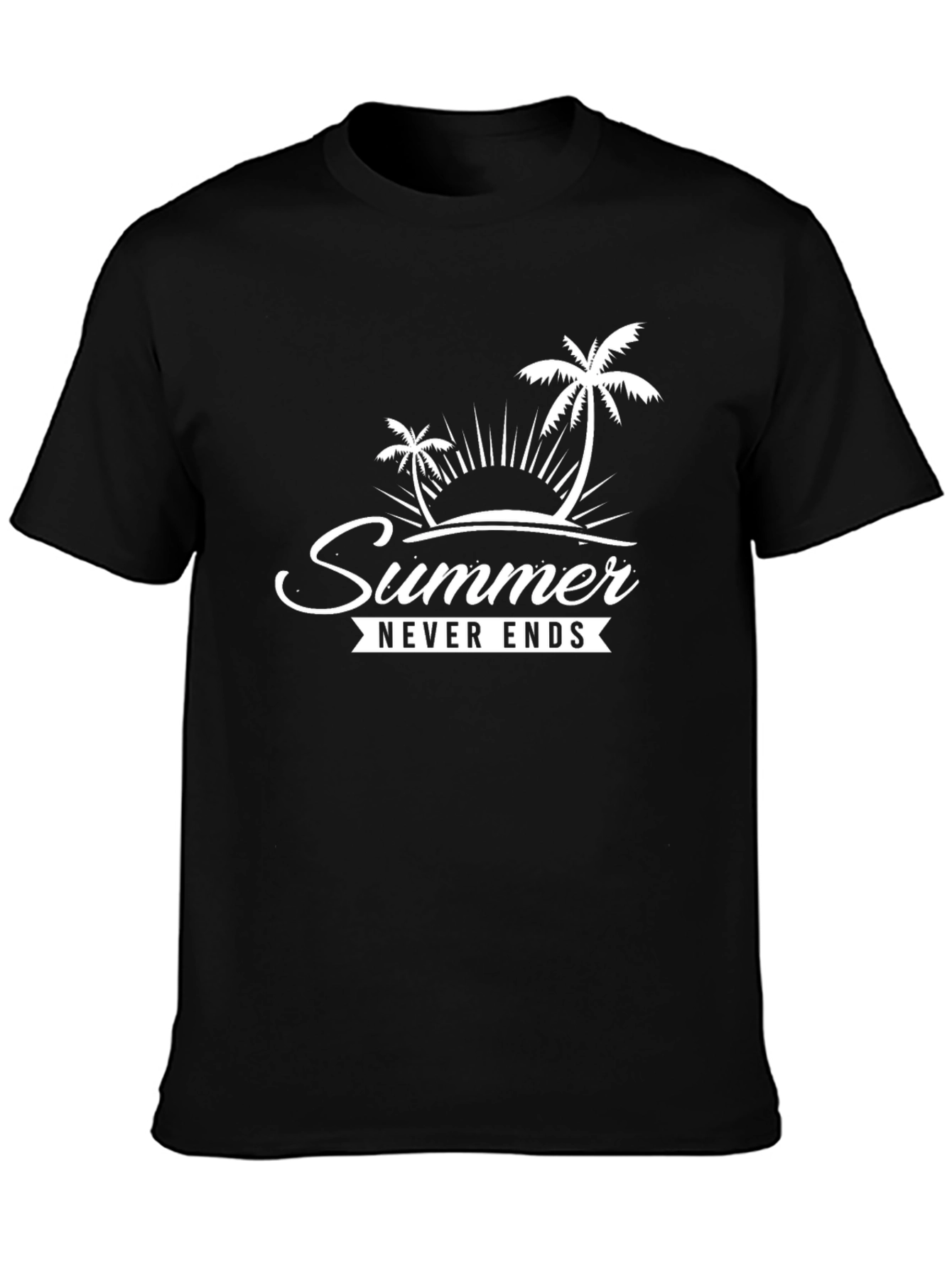 Summer Never Ends Graphic Tee - Black