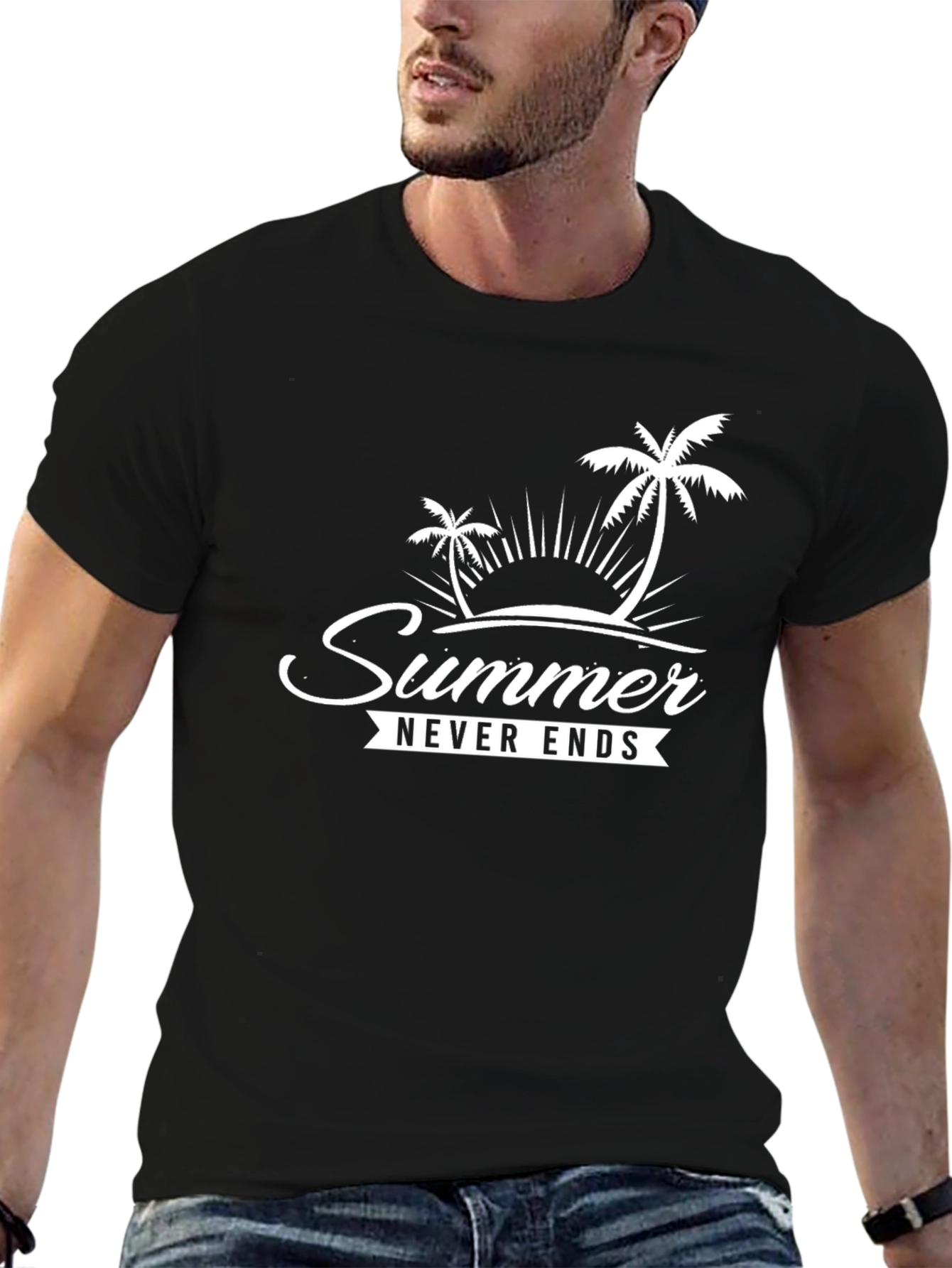 Summer Never Ends Graphic Tee - Black