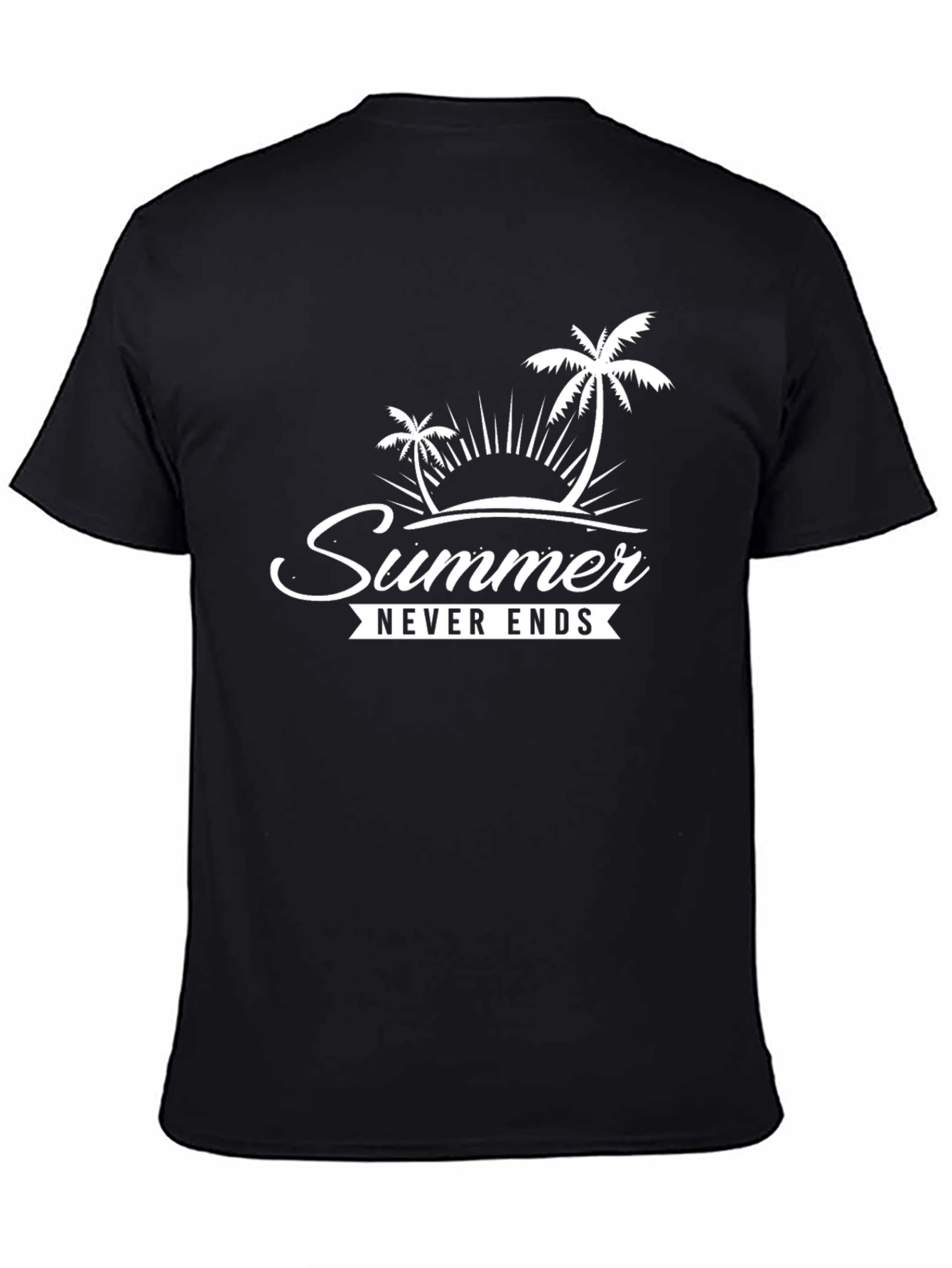 Summer Never Ends Graphic Tee - Black