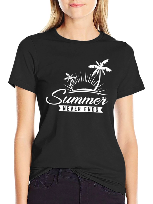 Summer Never Ends Graphic Tee - Black