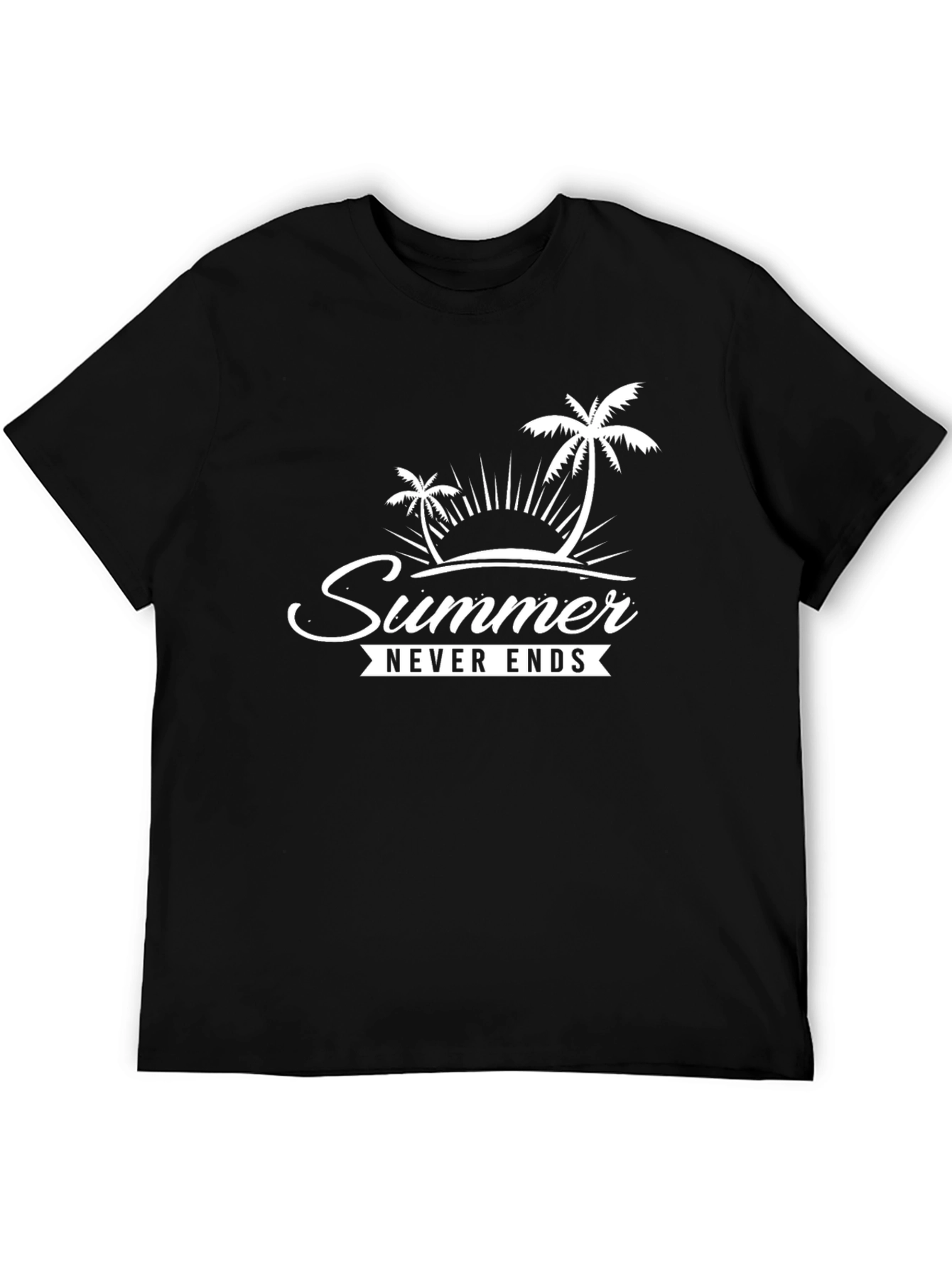 Summer Never Ends Graphic Tee - Black