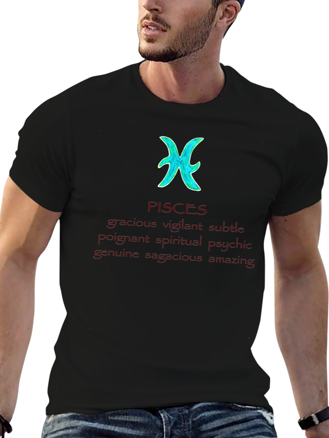 Pisces Zodiac Sign T-Shirt - Gracious Vigilant & Amazing