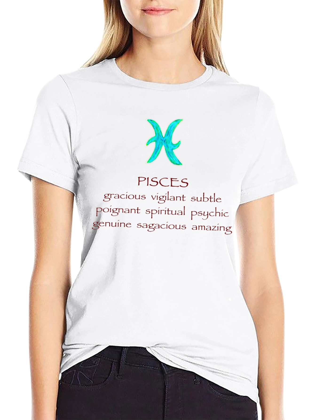 Pisces Zodiac Sign T-Shirt - Gracious Vigilant & Amazing