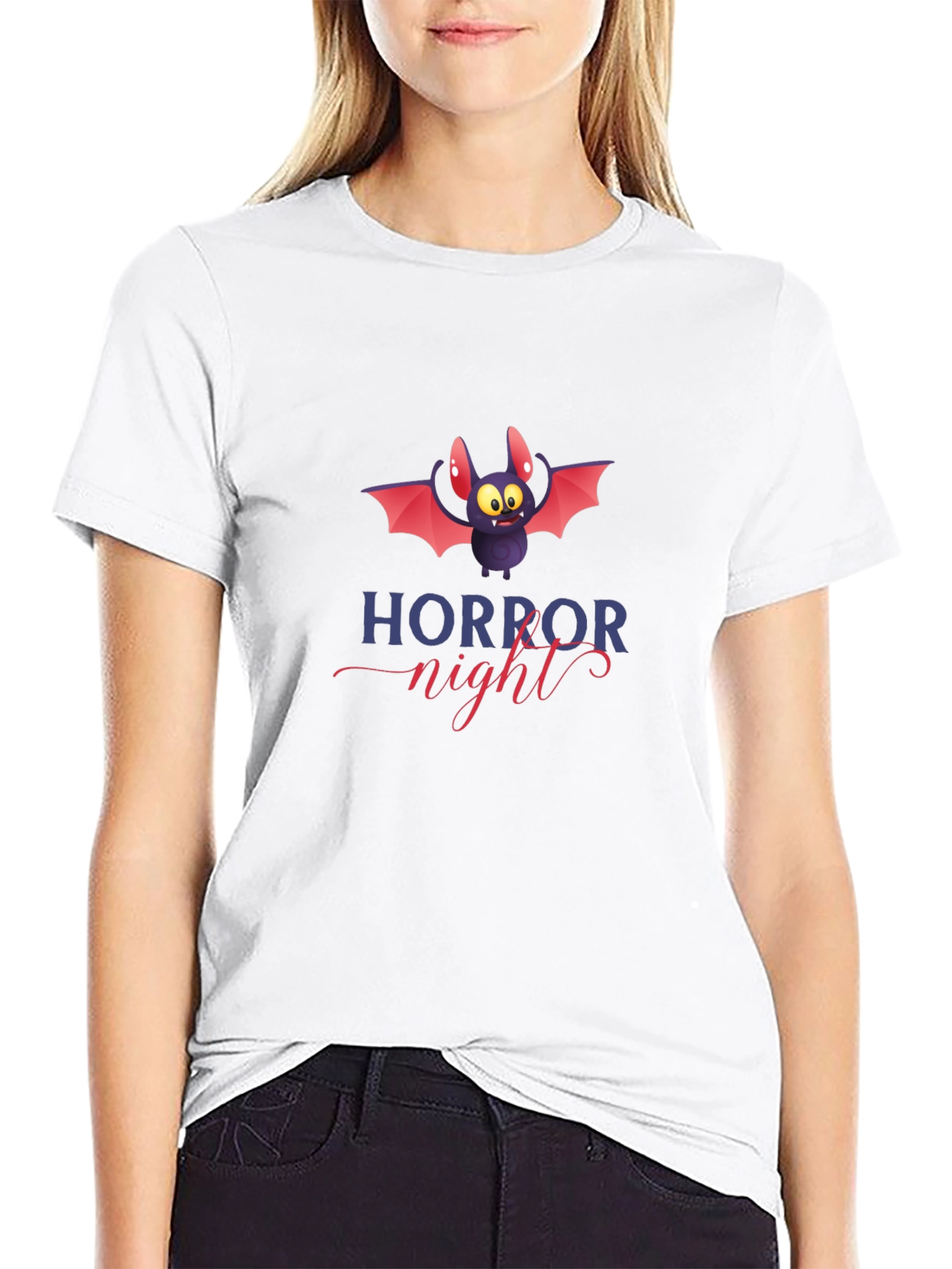 Horror Night Bat Graphic Tee