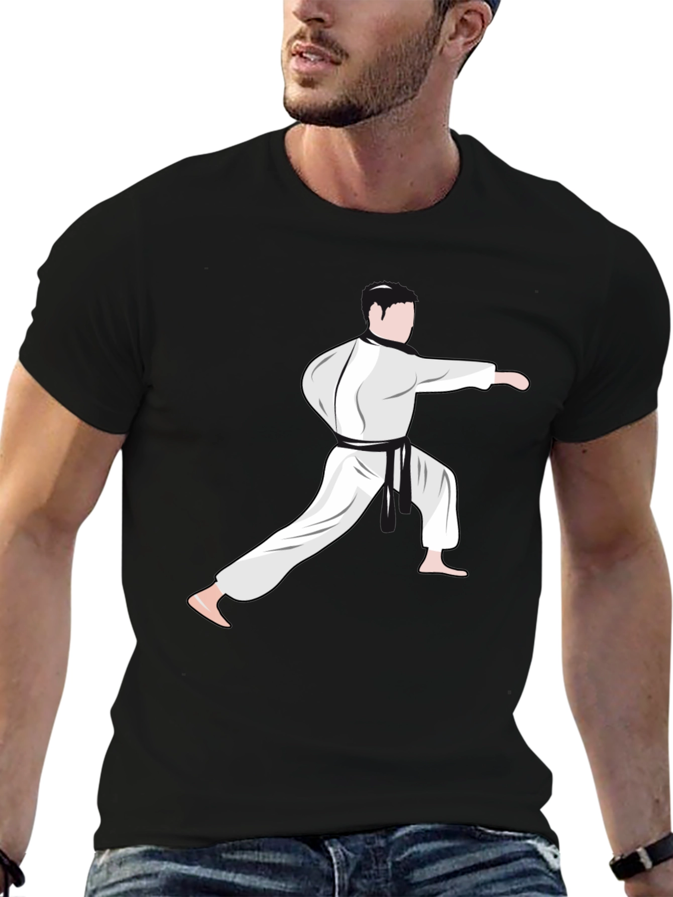 Karate Stance Graphic Tee - Black Martial Arts Shirt