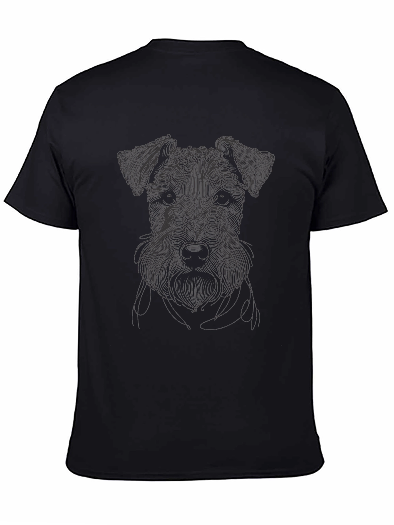 Schnauzer Line Art T-Shirt - Unisex Black Tee