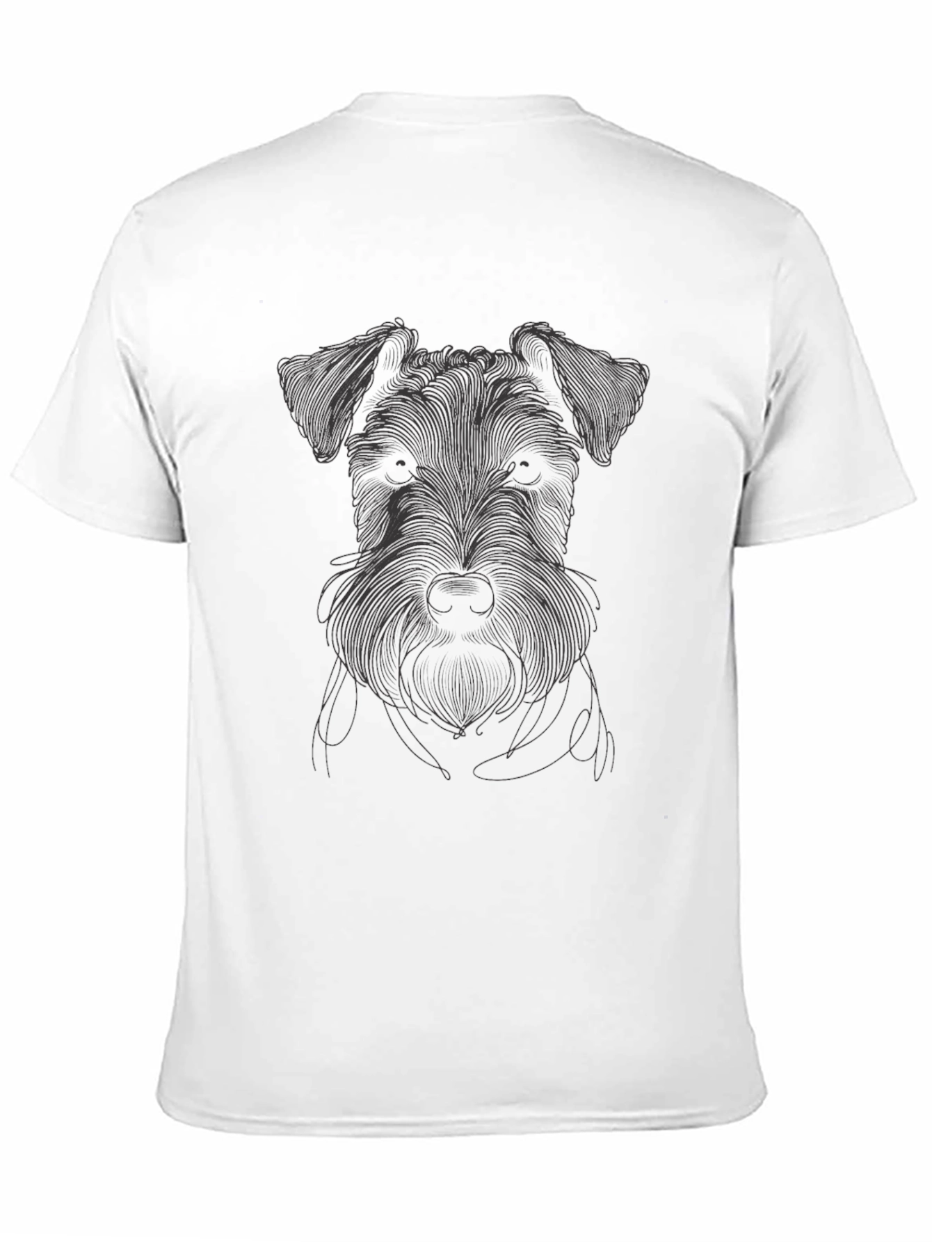 Schnauzer Line Art T-Shirt - Unisex Black Tee
