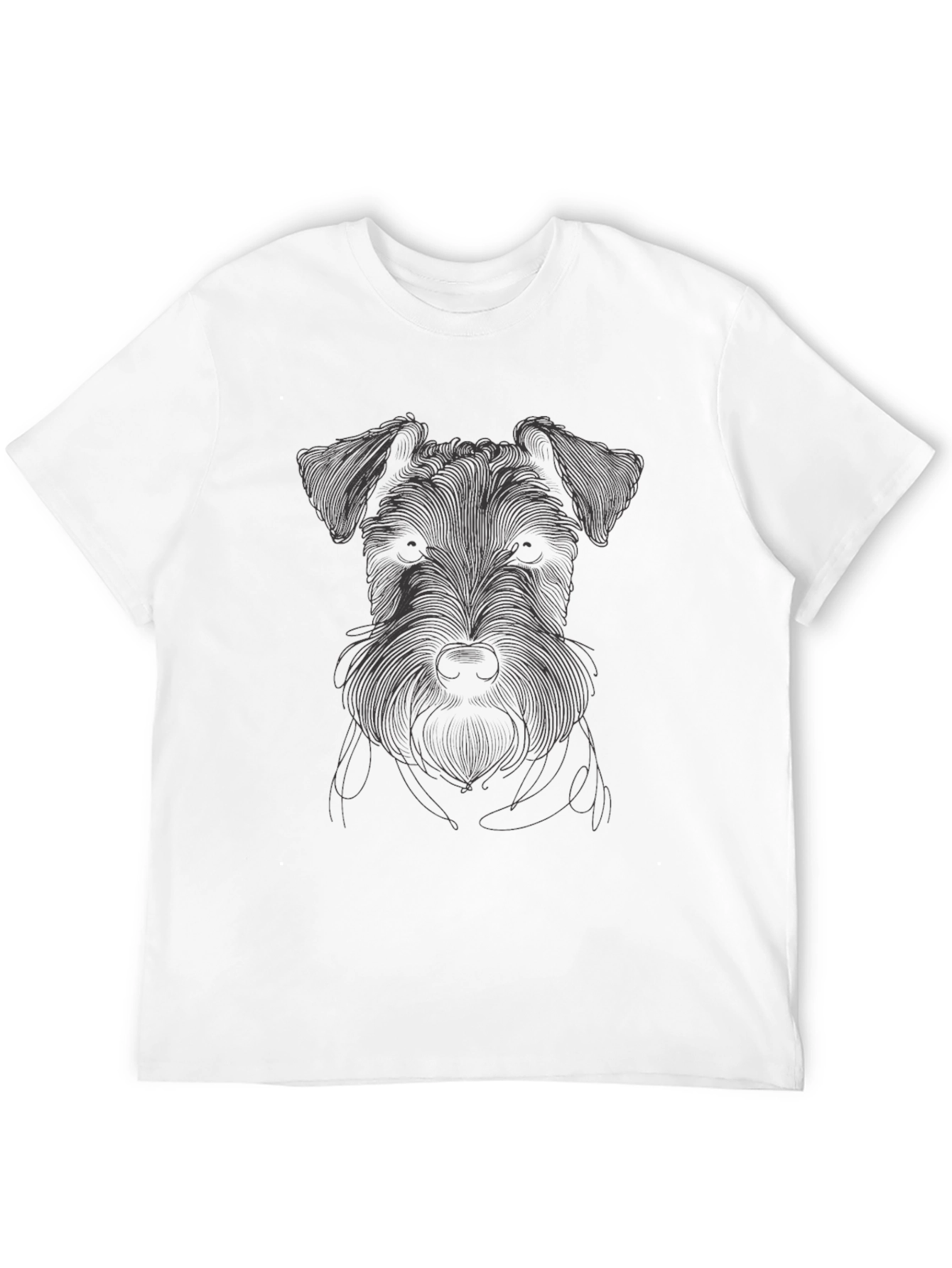 Schnauzer Line Art T-Shirt - Unisex Black Tee
